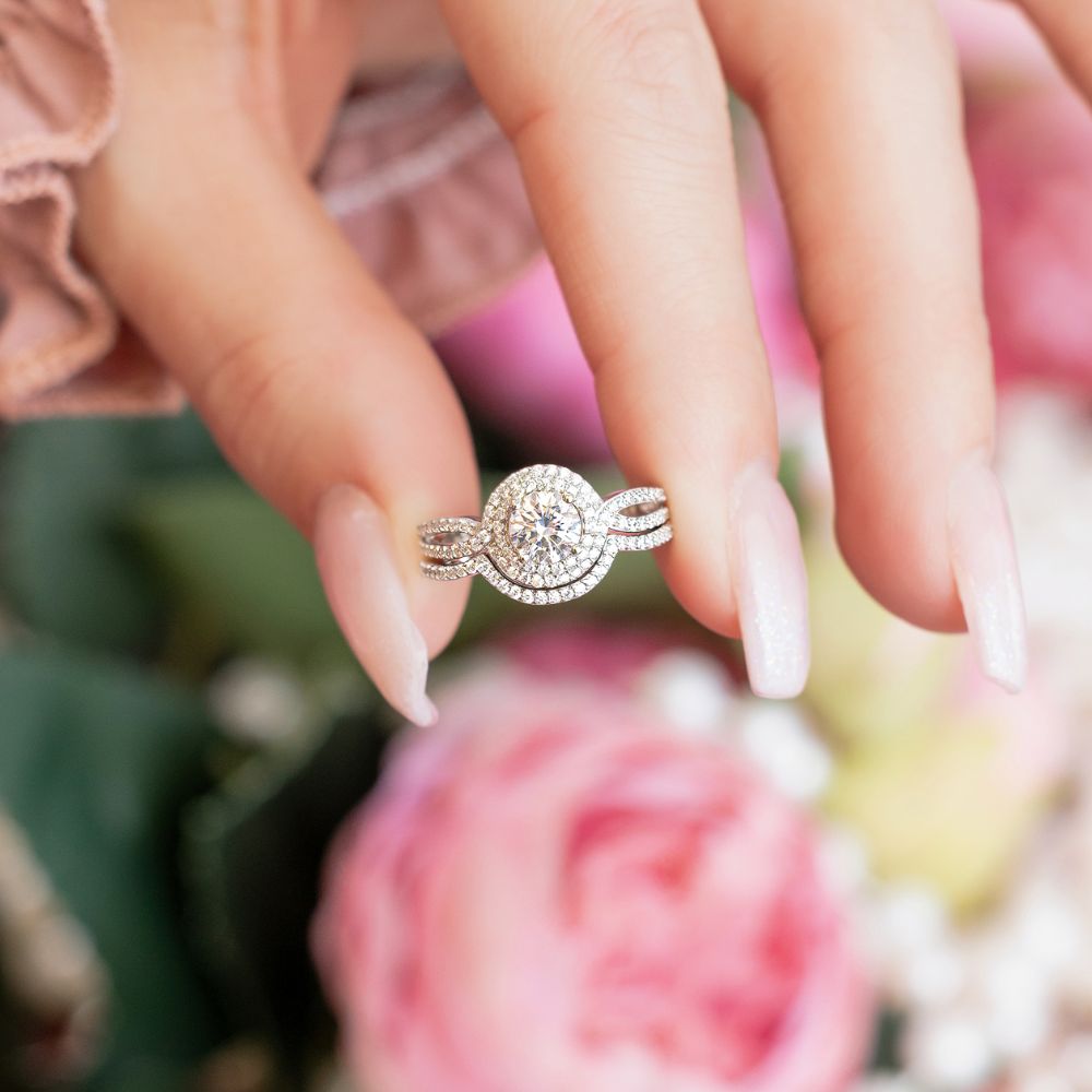 Eliza Engagement Ring in Silver - Stunning Set with Tons of Sparkle