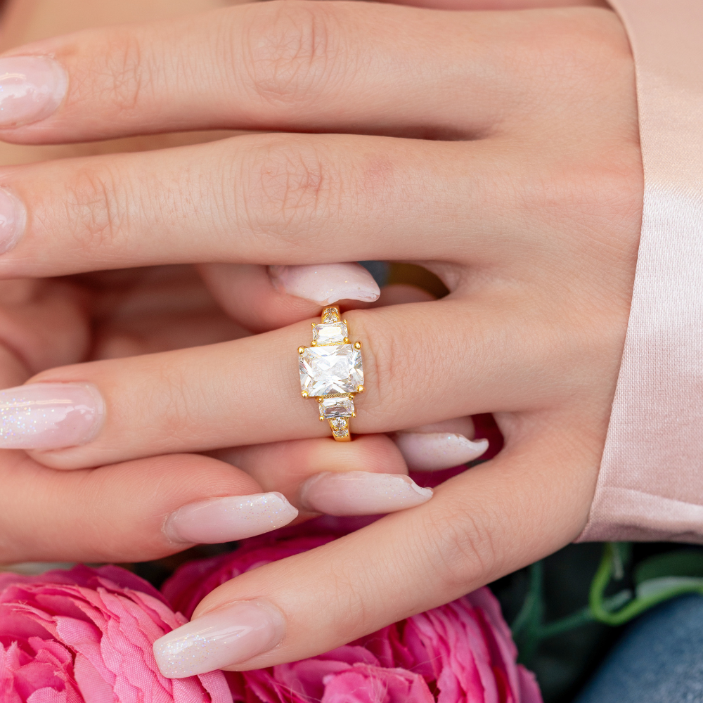 Gretchen Engagement Ring in Gold - Triple the Brilliance