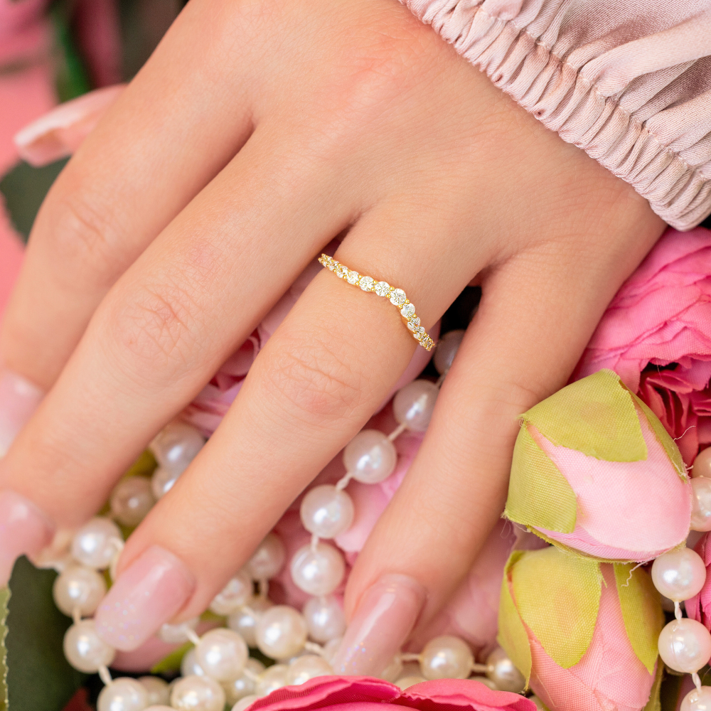 Gloria Stackable Ring in Gold - The Perfectly Stackable Superstar!