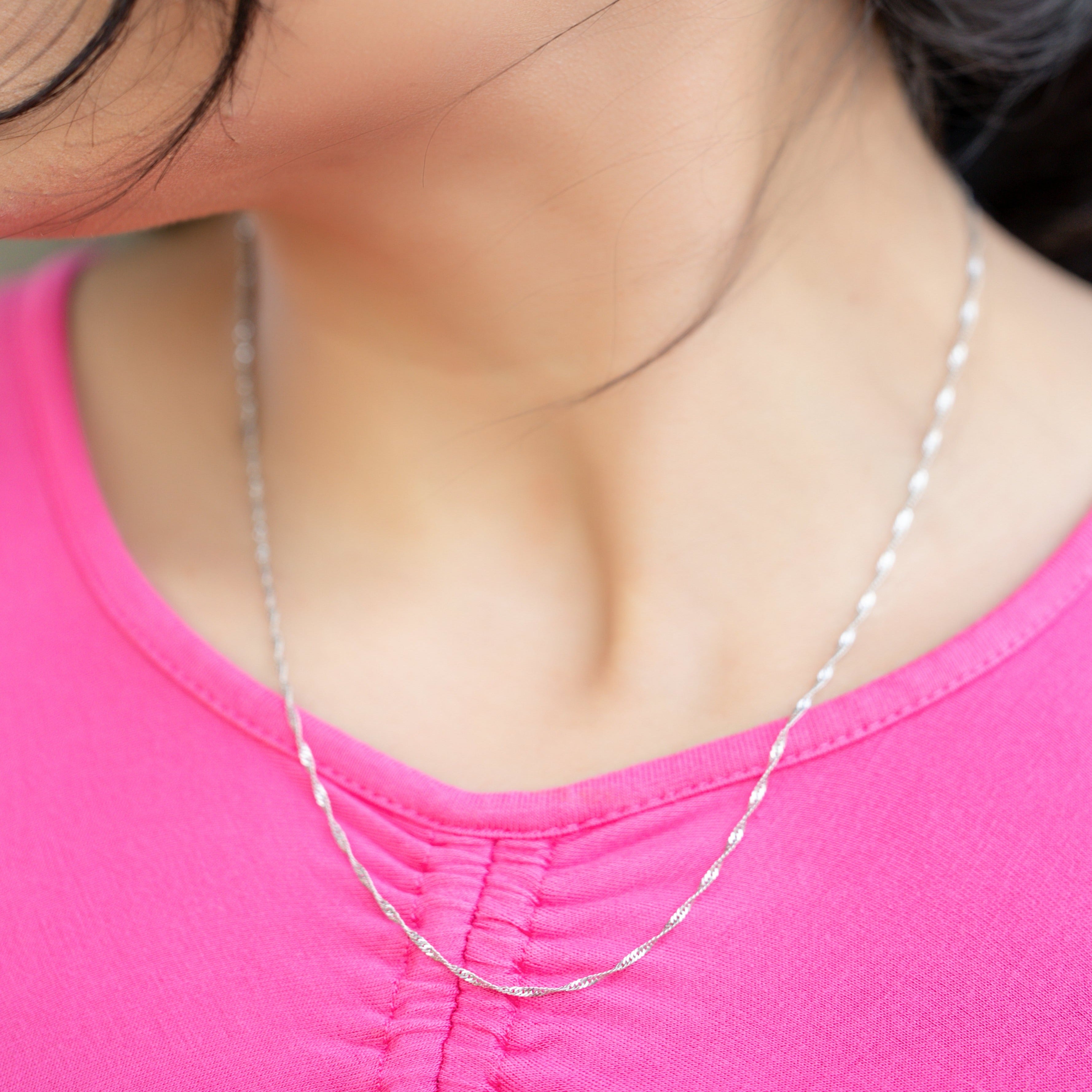 Simple Silver Chain - Classic Rope Style in 18 or 20 Inch Lengths