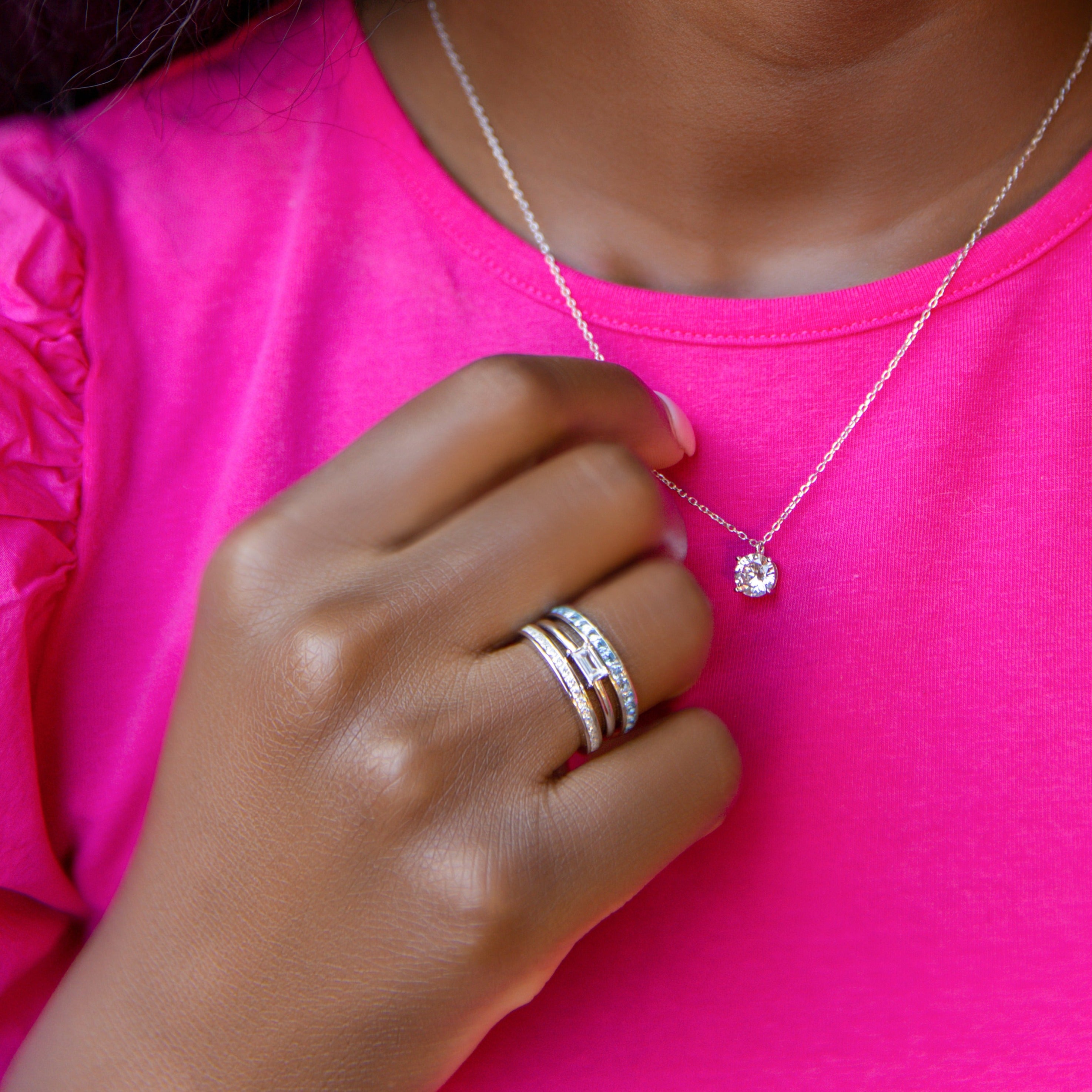 Aquamarine Eternity Band in Silver - Perfect for Your March Birthday!
