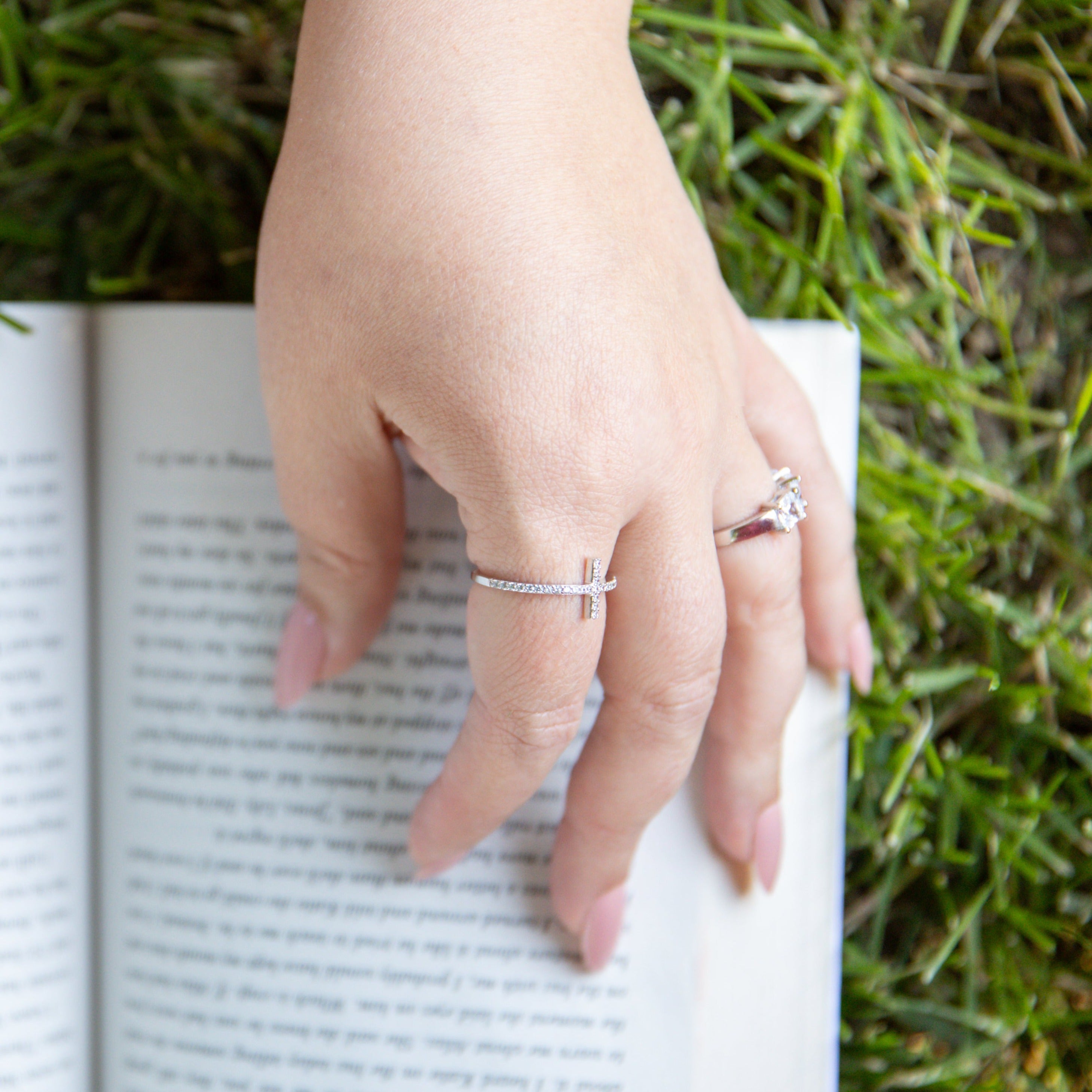 Angela Cross Ring in Silver - Attention Grabbing Detail