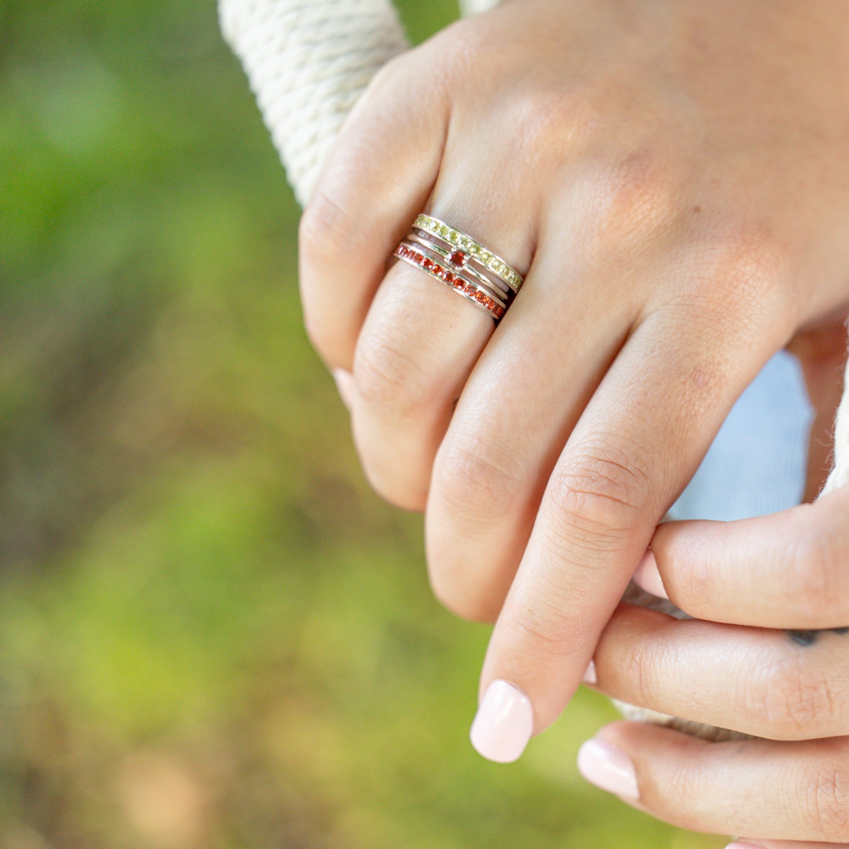 Peridot Eternity Band - Perfect for Your August Birthday