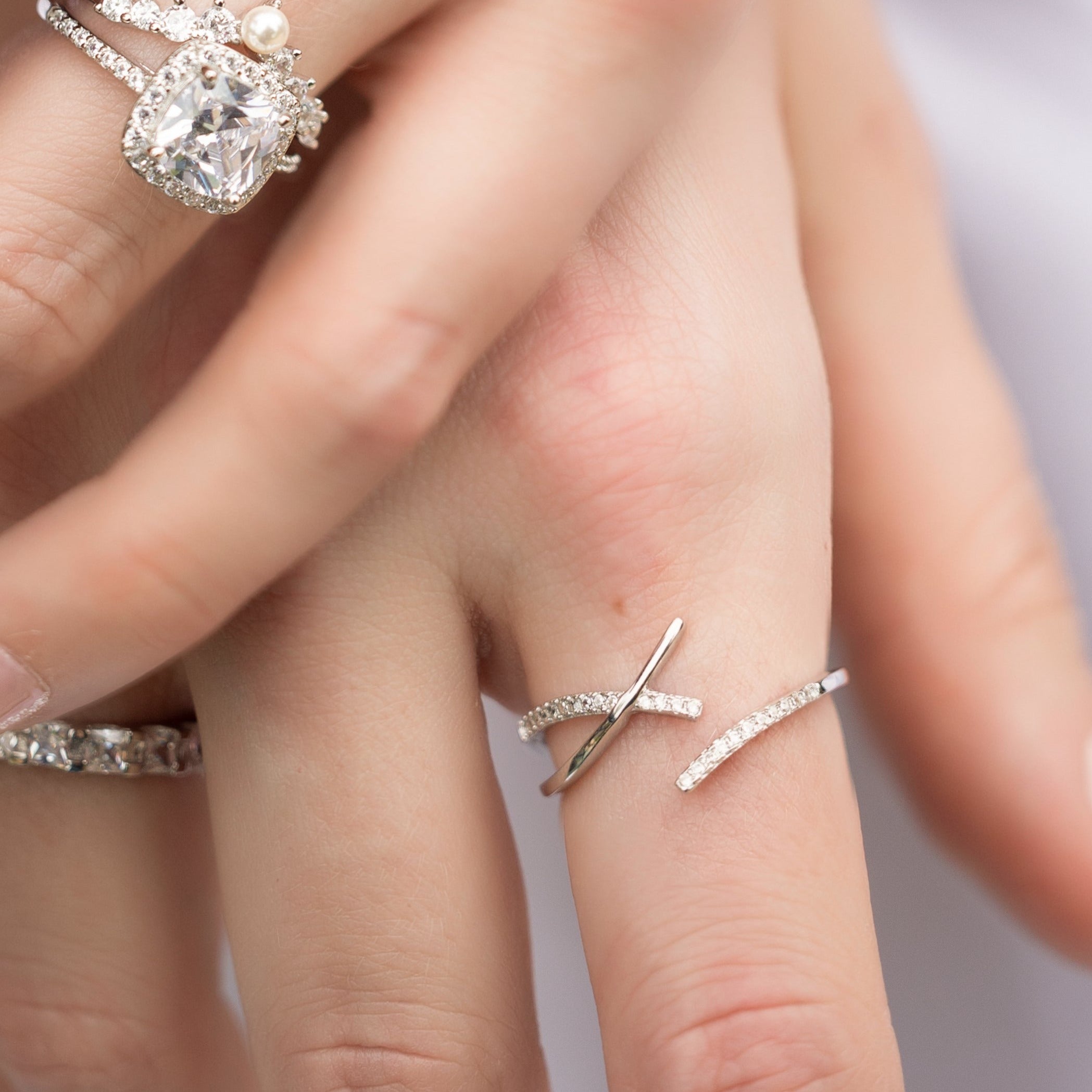 Rachel Ring in Silver - One-of-a-Kind Criss-Cross Design
