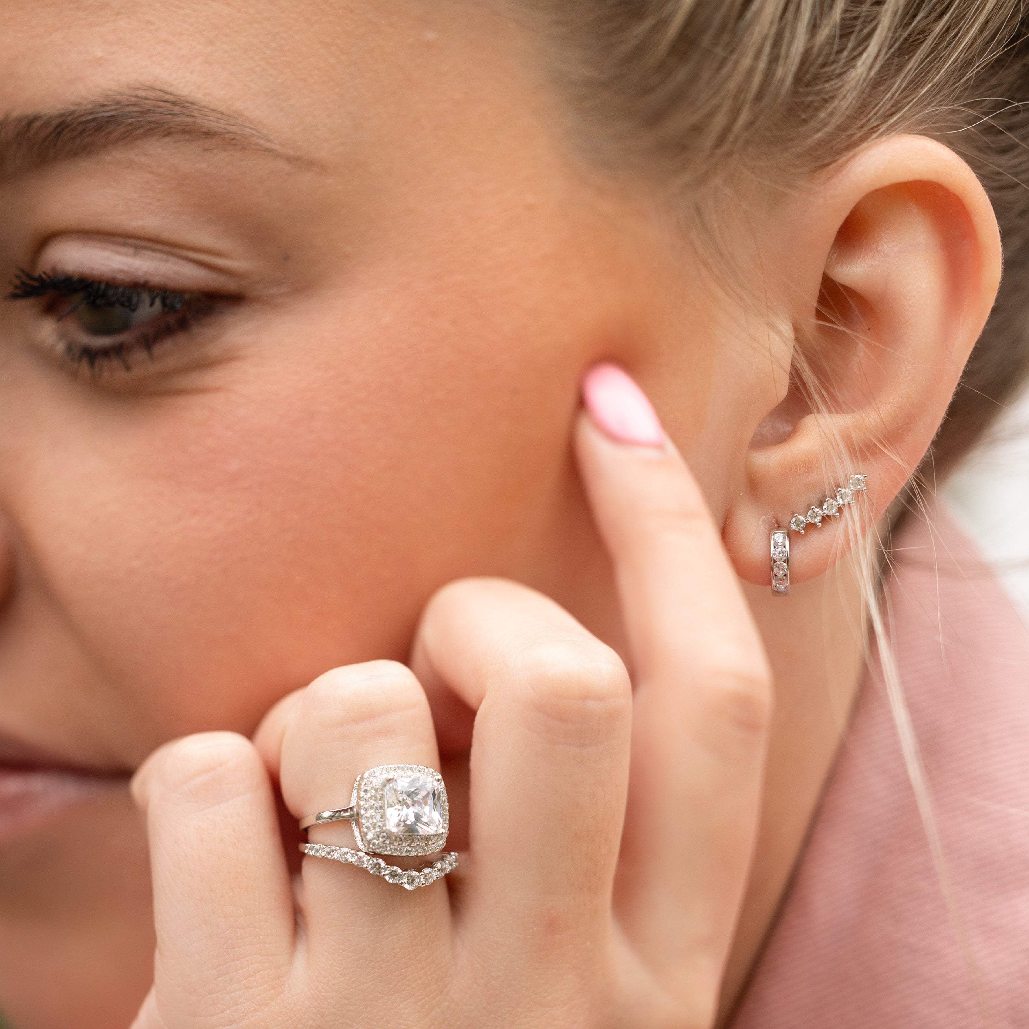 Felicity Engagement Ring in Silver - This Ring has the Bling!