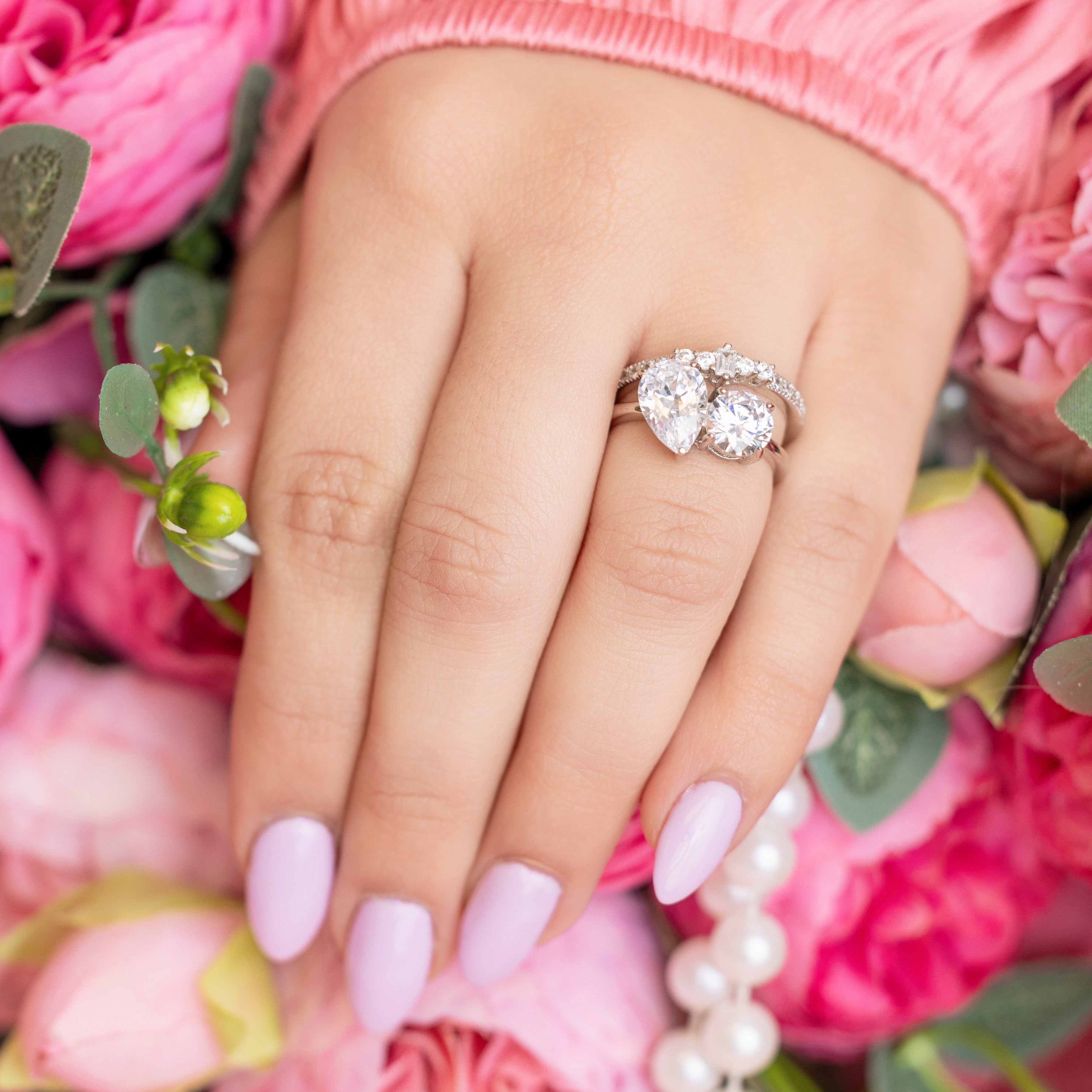 Aurora Ring in Silver - Double Feature Stones