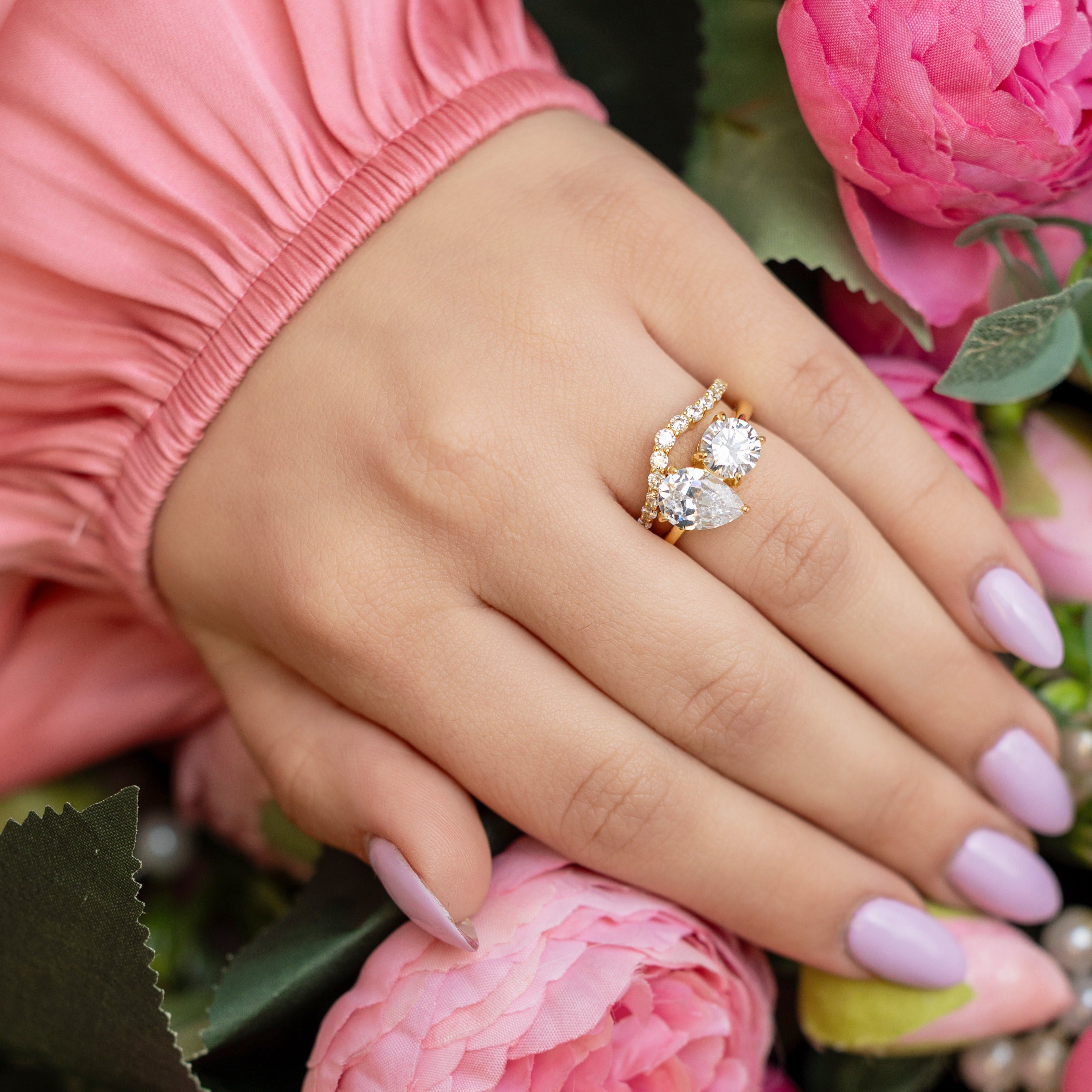 Aurora Ring in Gold - Double Feature Stones