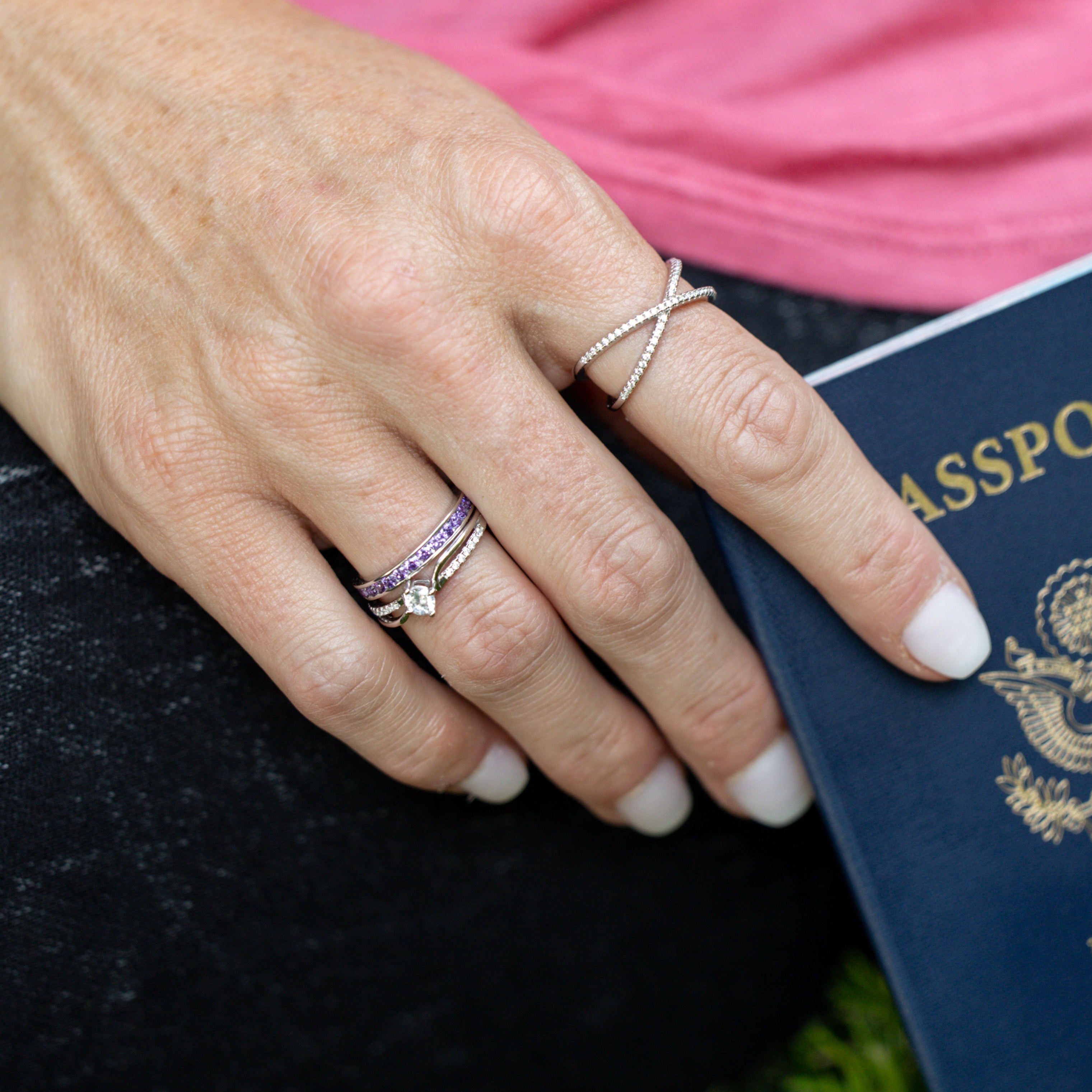 Amethyst Eternity Band in Silver - Perfect for Your February Birthday!