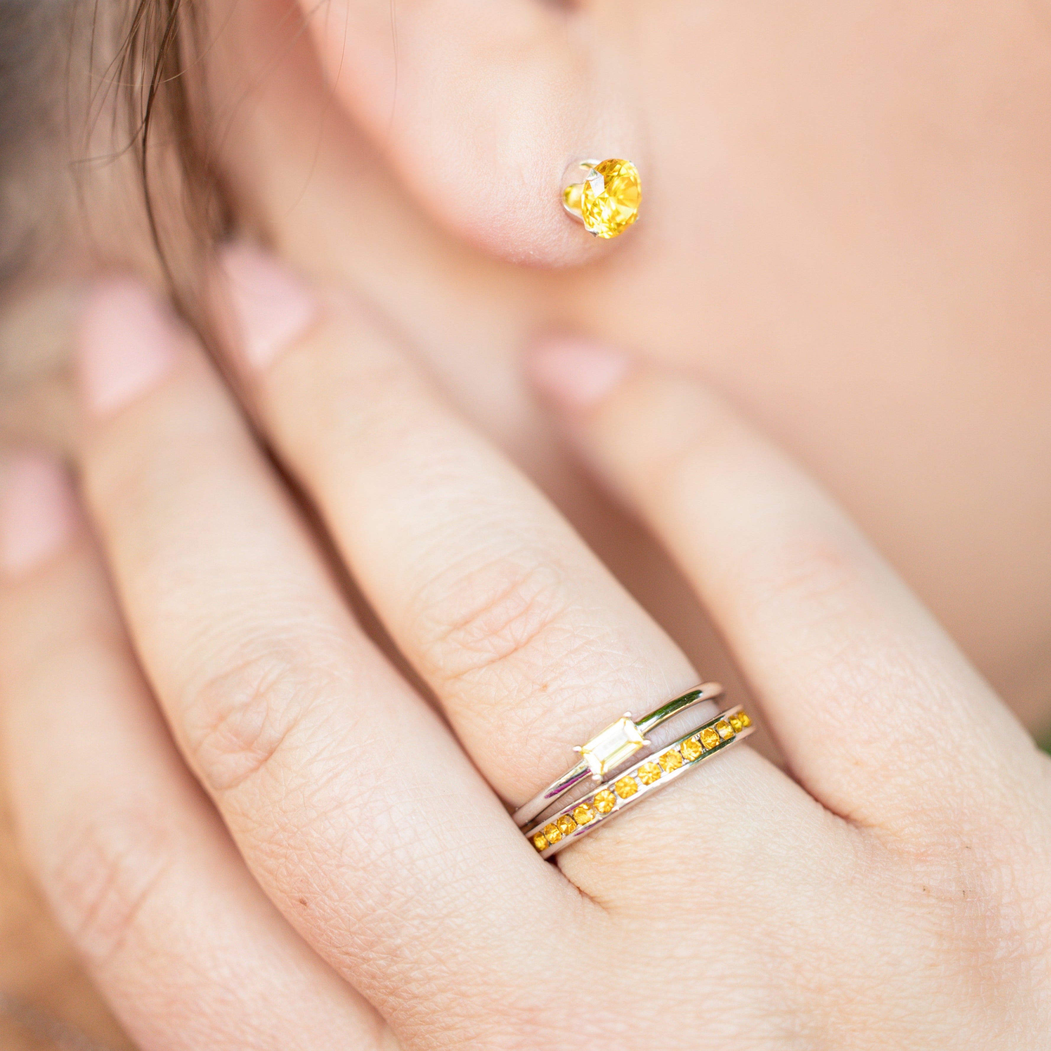Citrine Eternity Band in Silver - Perfect for Your November Birthday!