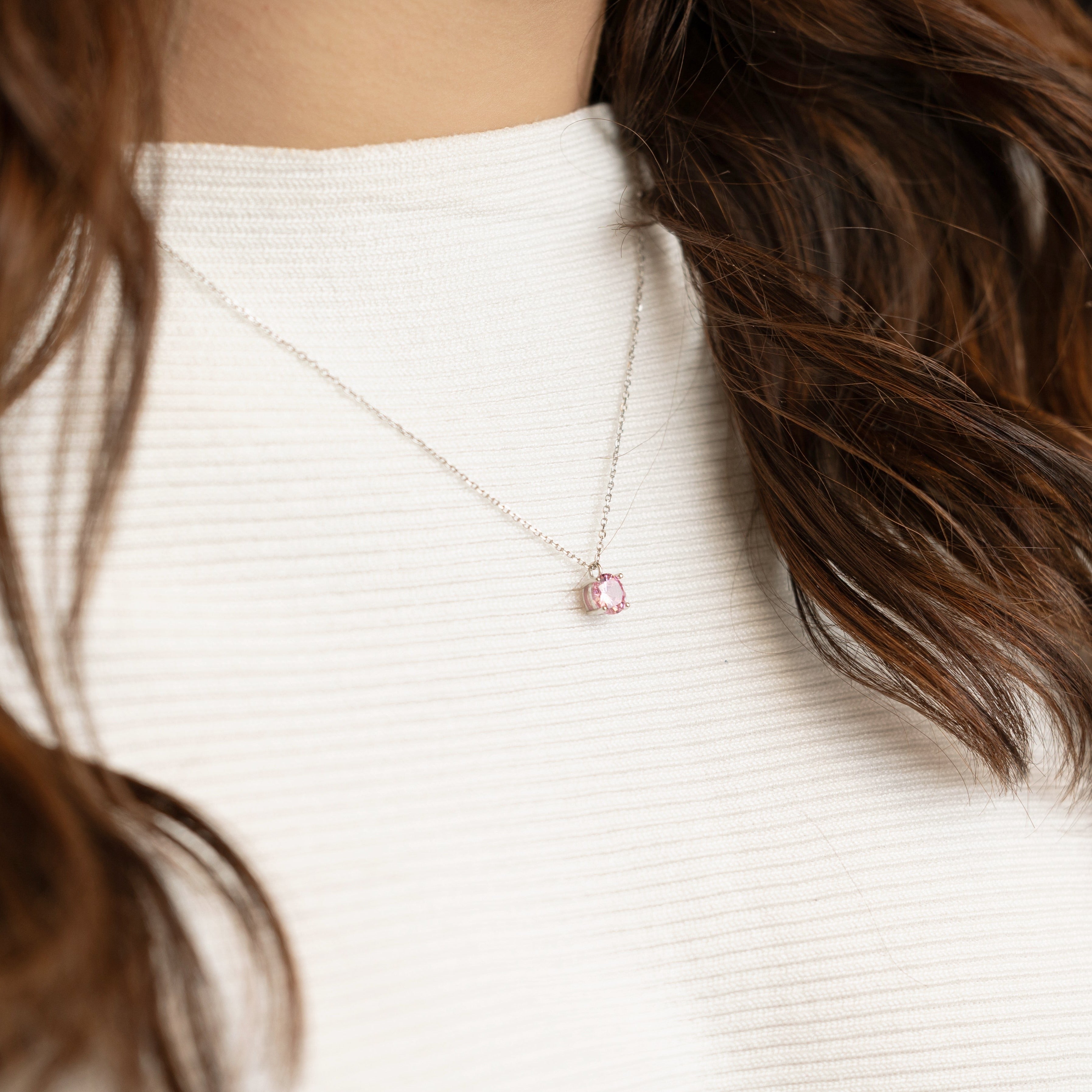 Pink Brilliant Round Necklace - Perfect Accent for Your Springtime Wardrobe