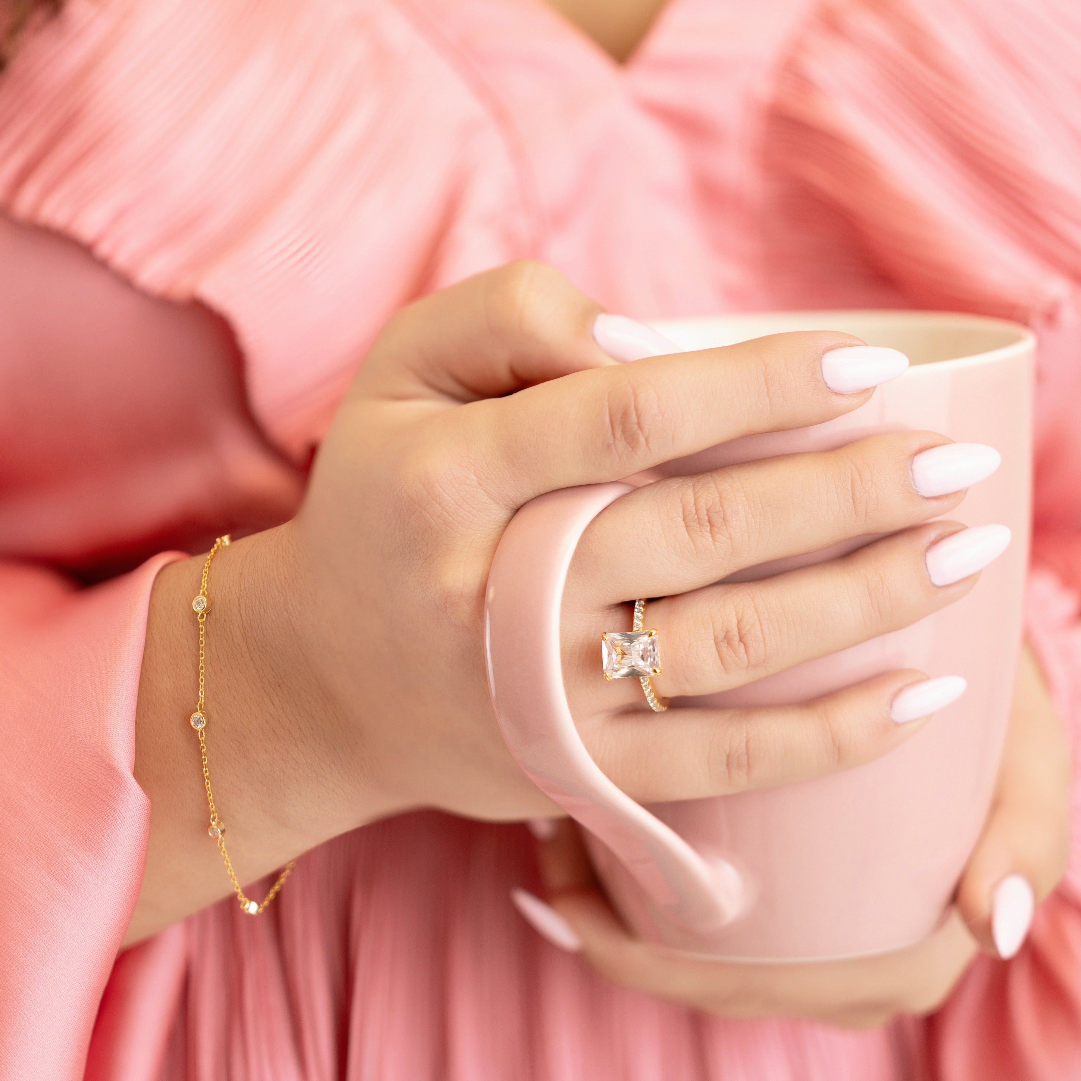 Evangeline Engagement Ring in Gold - Brilliant Multi-layered Stones for Maximum Shine!