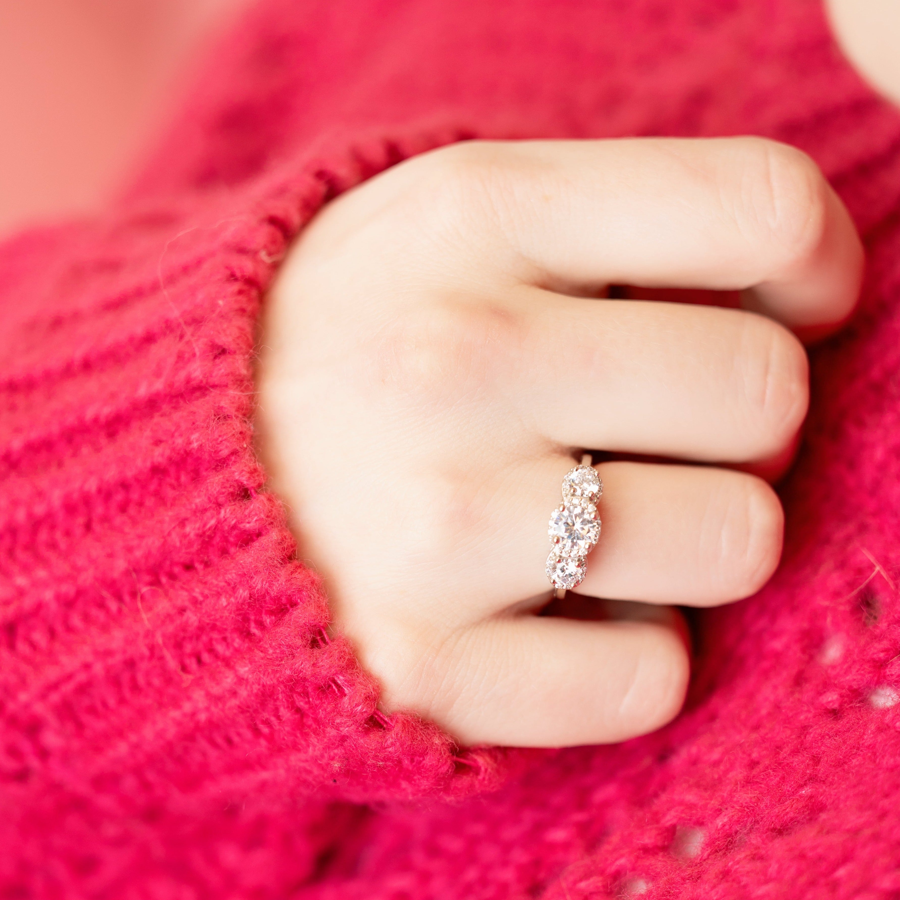 Past, Present, & Future Engagement Ring in Silver - Timeless in the Past, Present, and Future