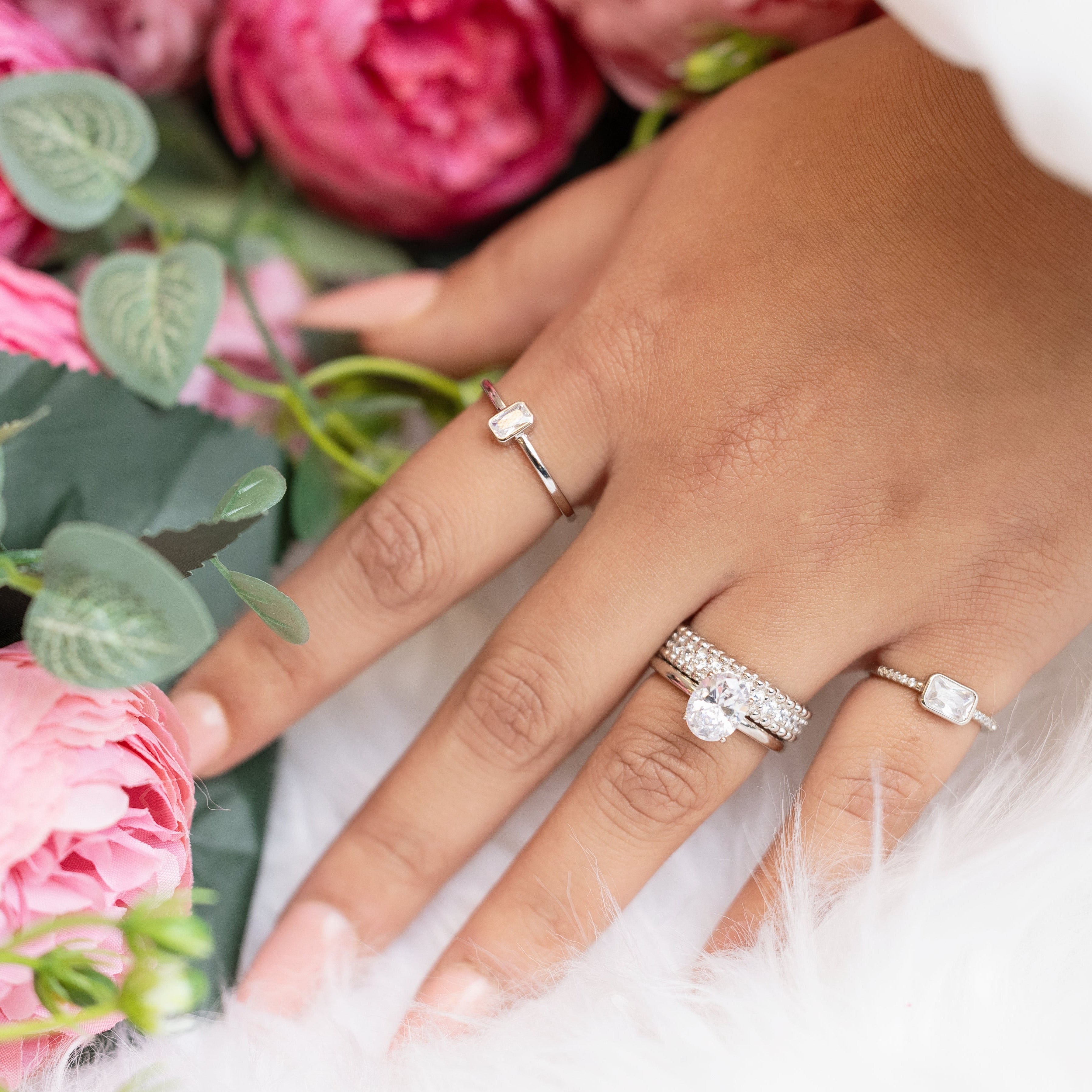 Reese Ring in Silver - Stunning Eternity Band, Great for Stacking