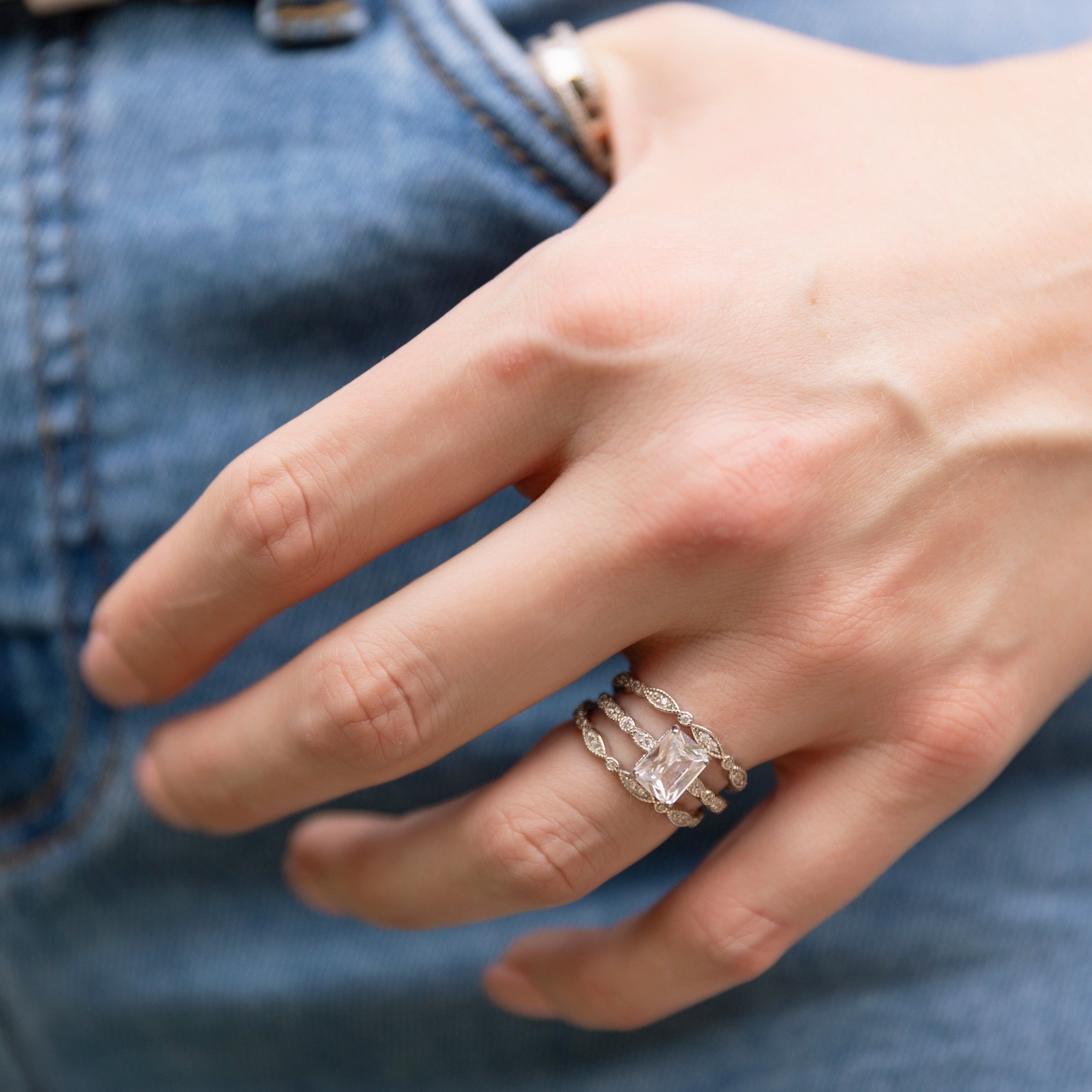 Marquessa Stackable Ring in Silver - Perfect to Stack or Stand Alone!