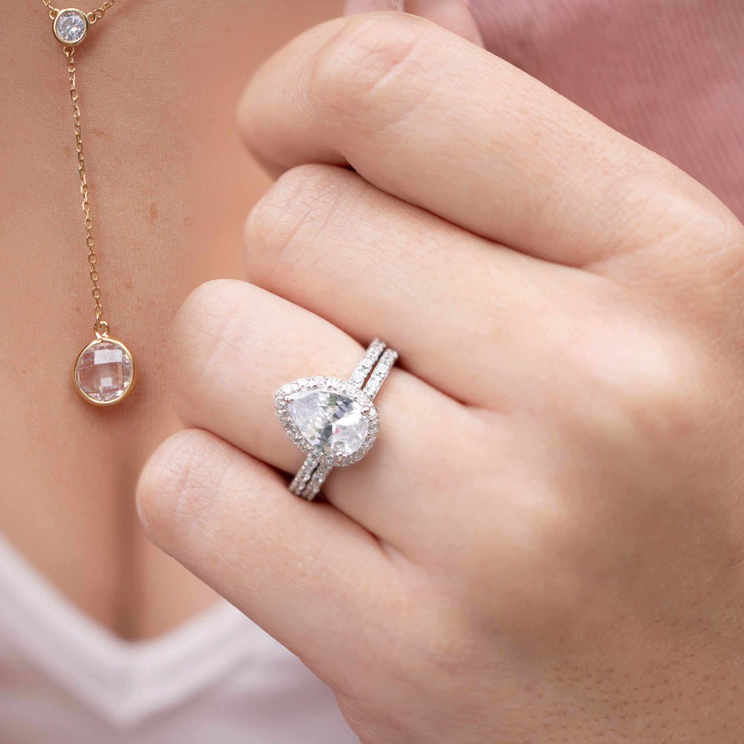 Juliet Teardrop Engagement Ring in Silver - Bold and Stunning Design