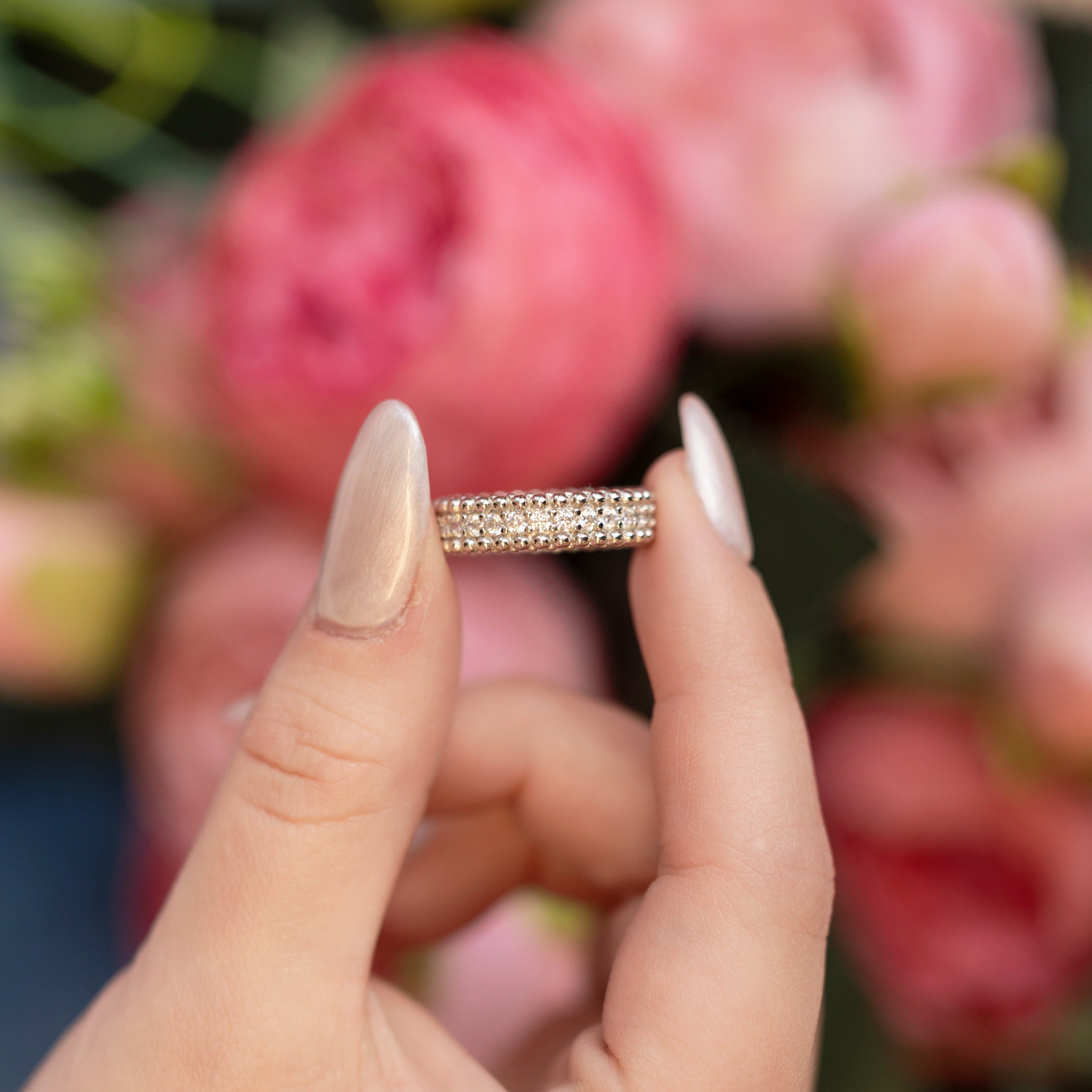 Reese Ring in Silver - Stunning Eternity Band, Great for Stacking
