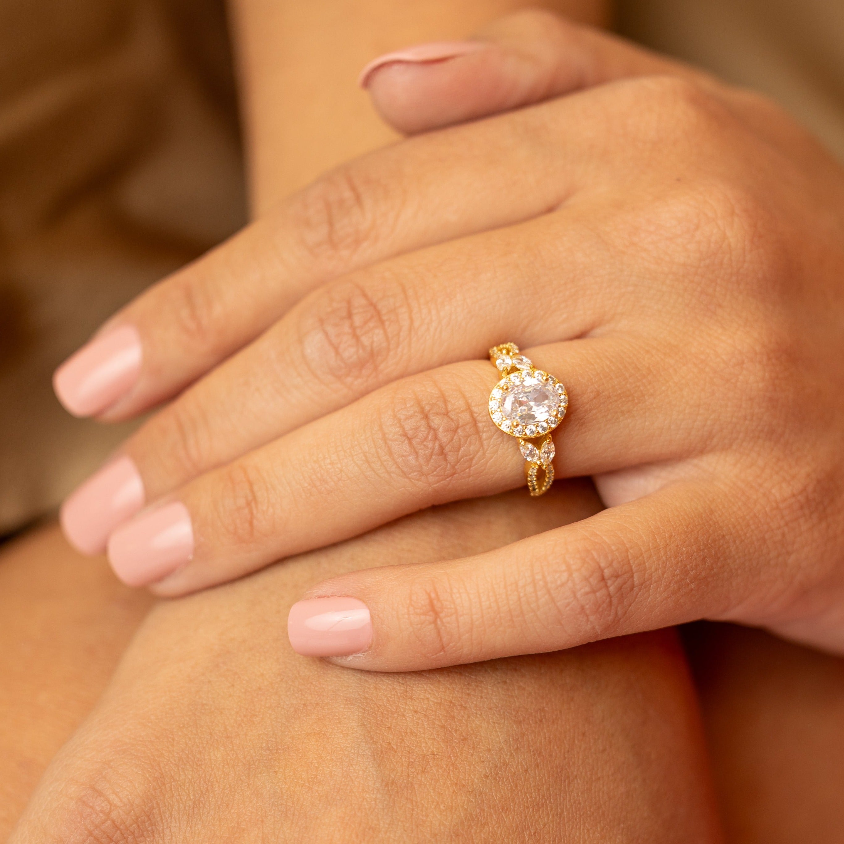 Victoria Engagement in Gold - For That Vintage Look & Feel!