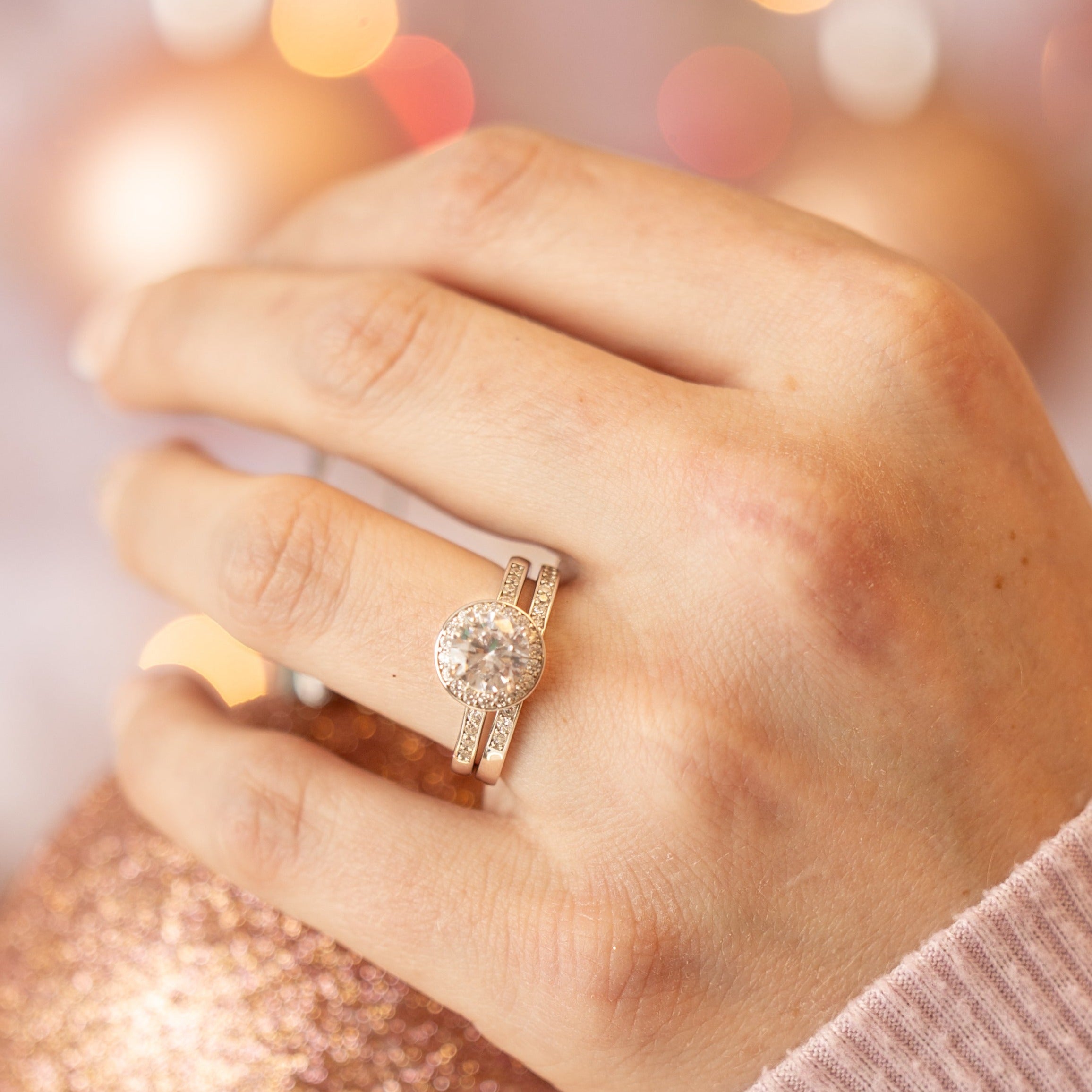 Sophia Engagement Ring in Silver - Stunning Detail for the Ultimate Bling