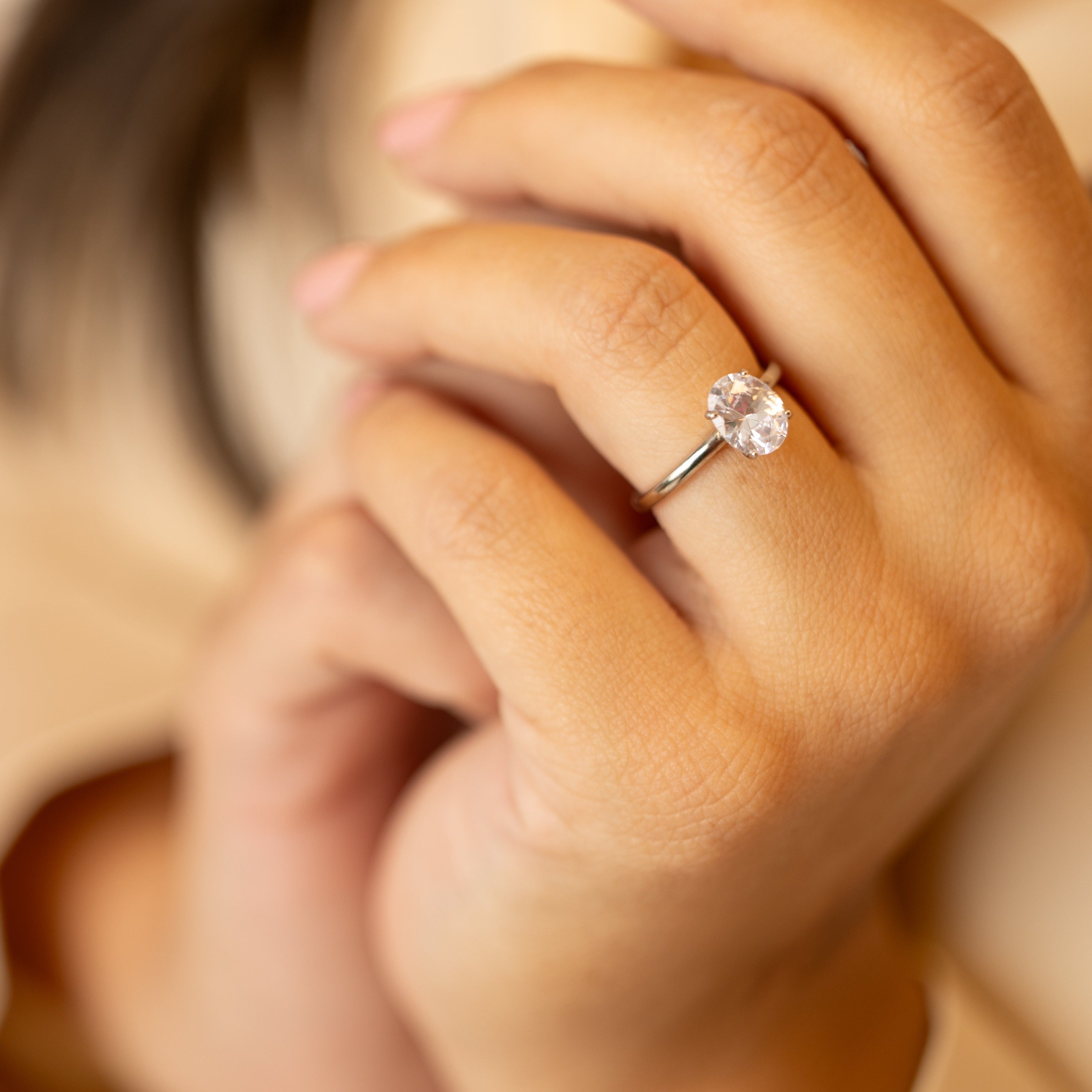 Celeste Engagement Ring in Silver - Simply Dazzling!