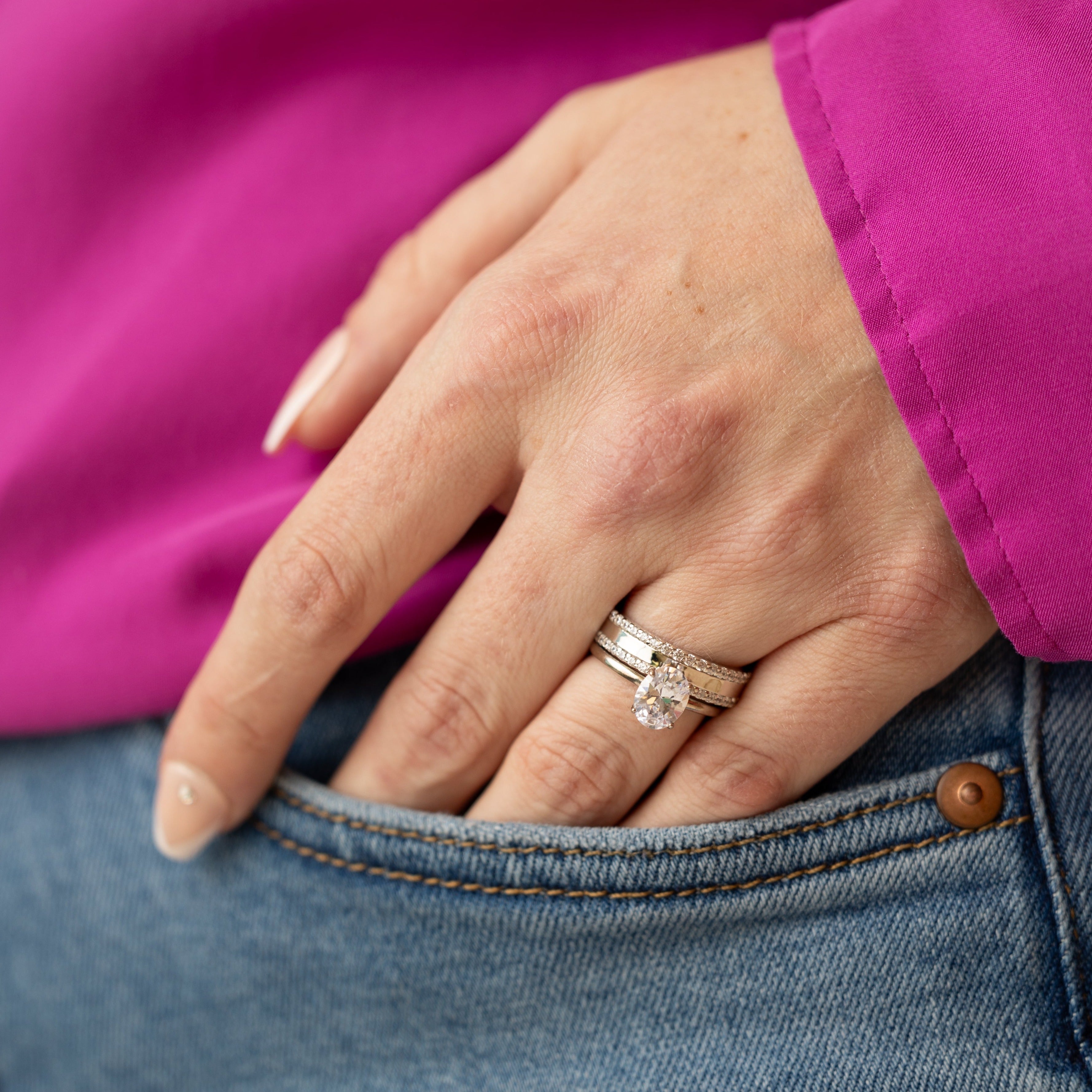 Celeste Engagement Ring in Silver - Simply Dazzling!