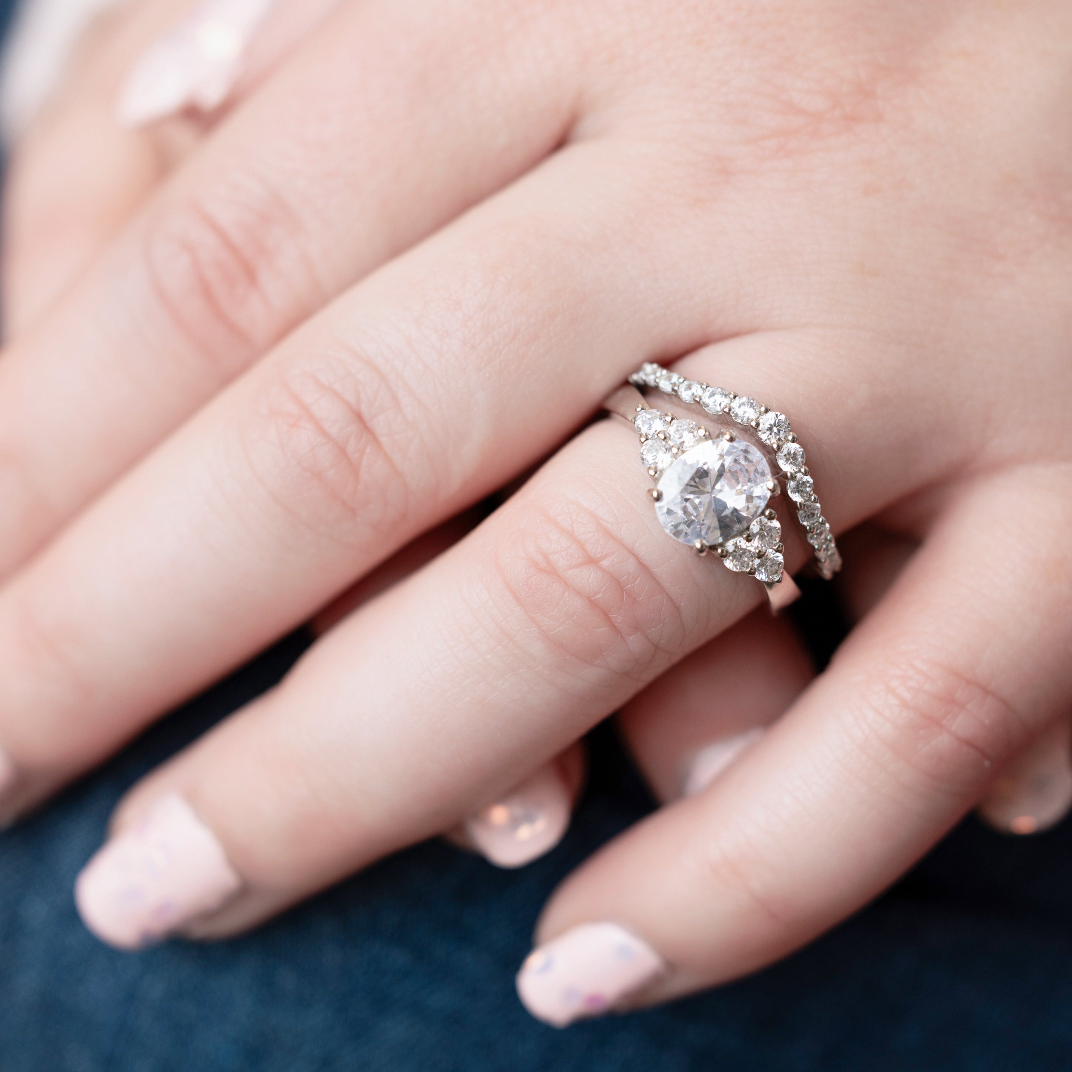 Yvette Engagement Ring in Silver - Hands Down Winner for Sparkle and Shine!