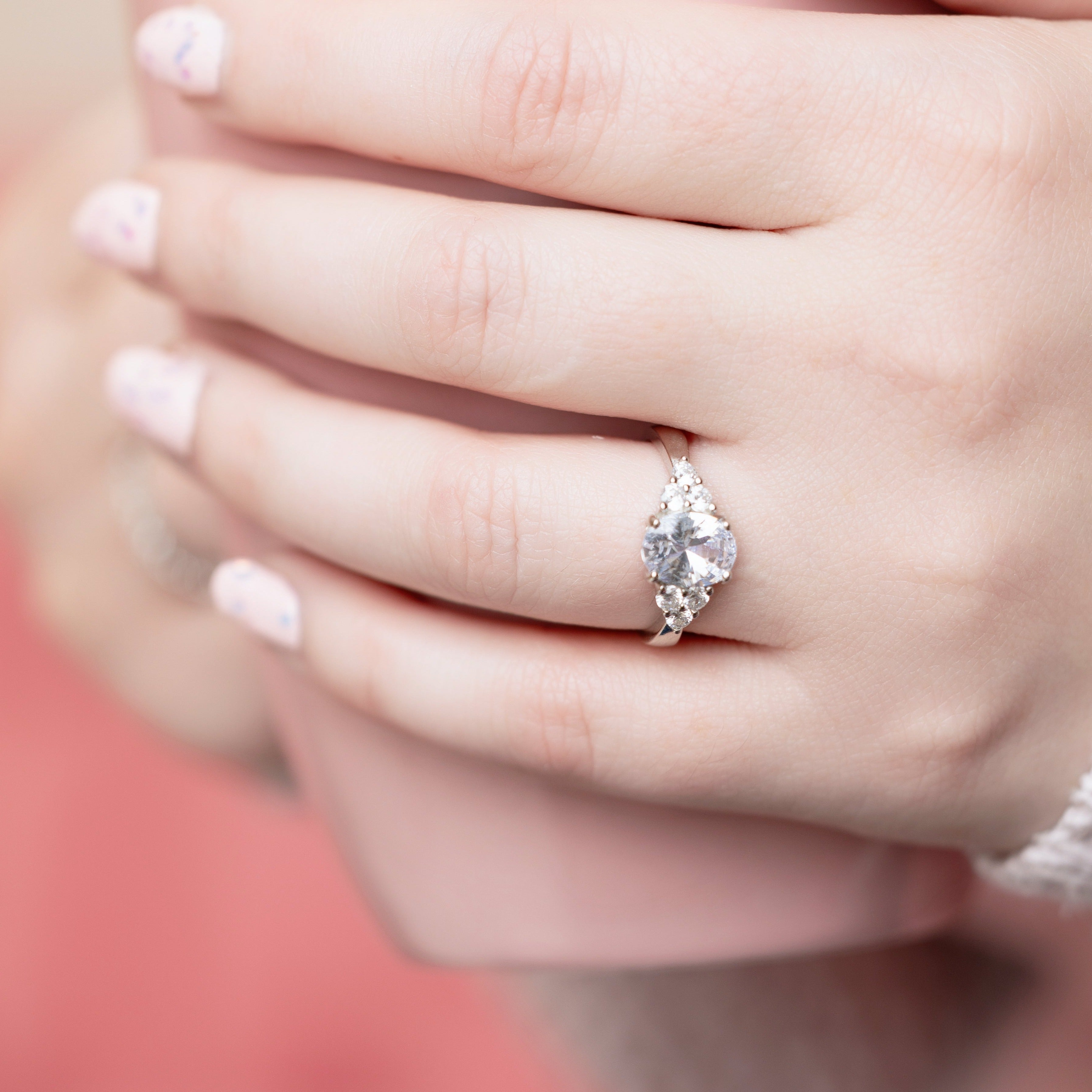 Yvette Engagement Ring in Silver - Hands Down Winner for Sparkle and Shine!