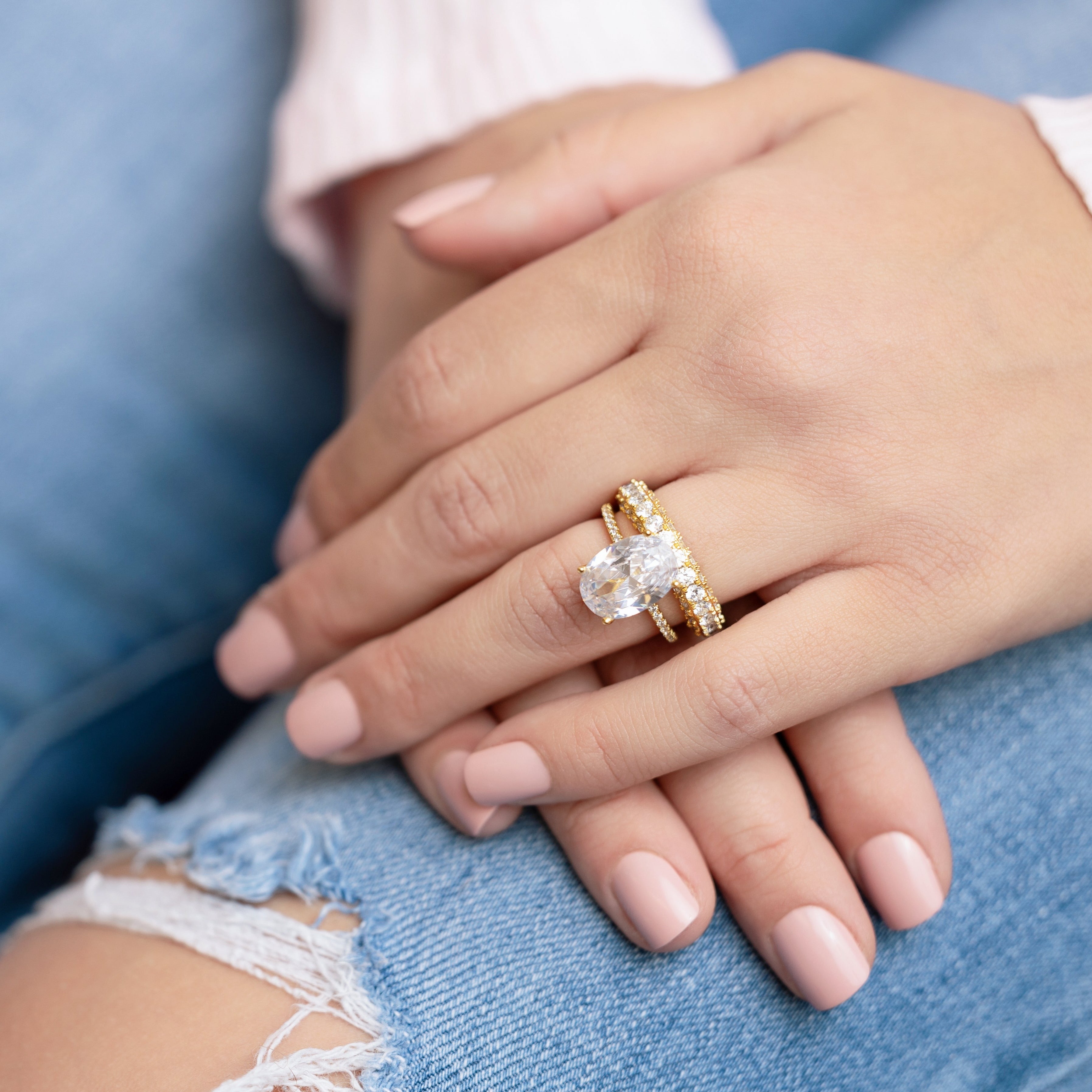 Jasmine Eternity Band in Gold - Triple the Glamour