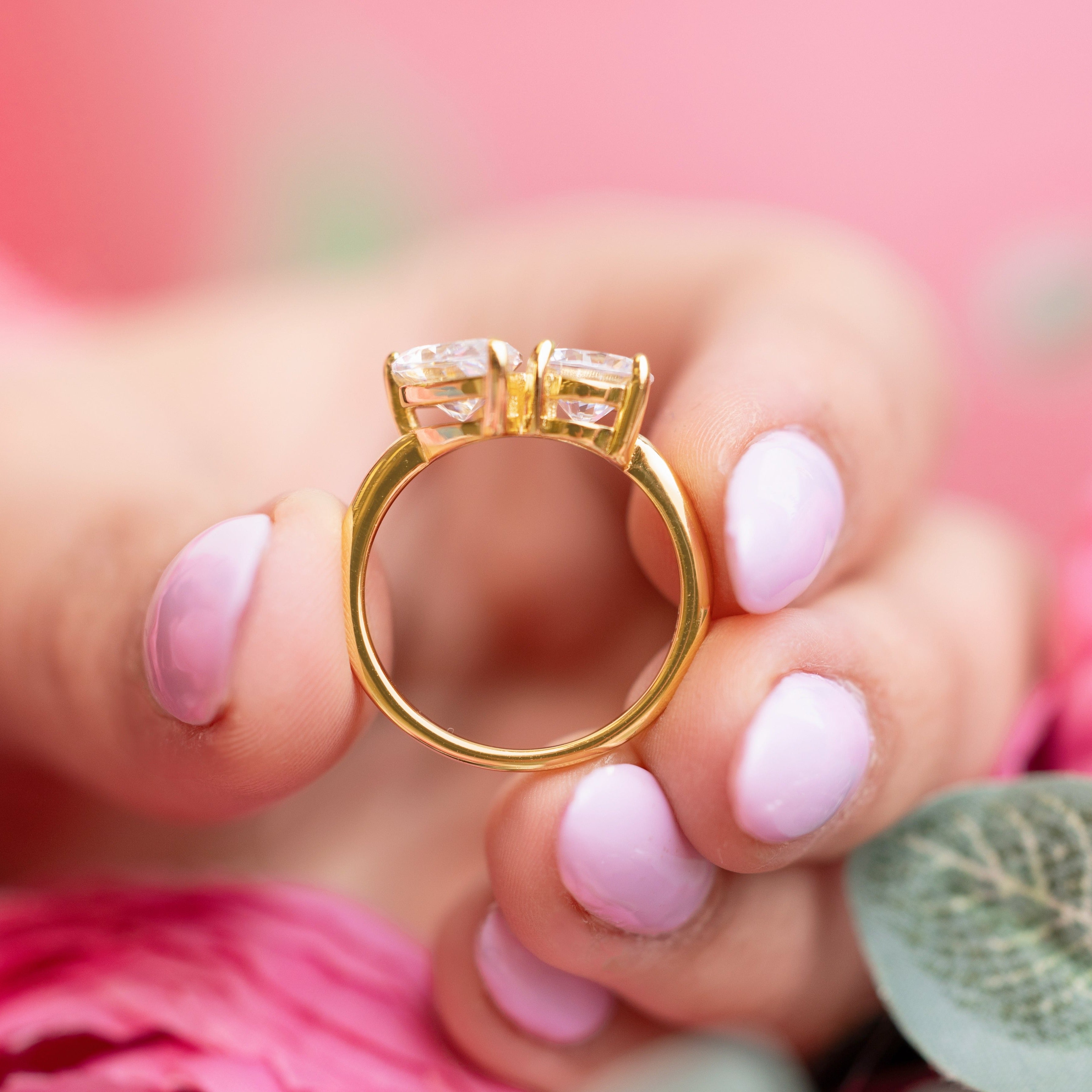 Aurora Ring in Gold - Double Feature Stones