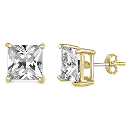2mm Princess Cut Earrings are made of .925 Sterling
These dainty square stud earrings feature a push back closure
Available in gold and silver as well