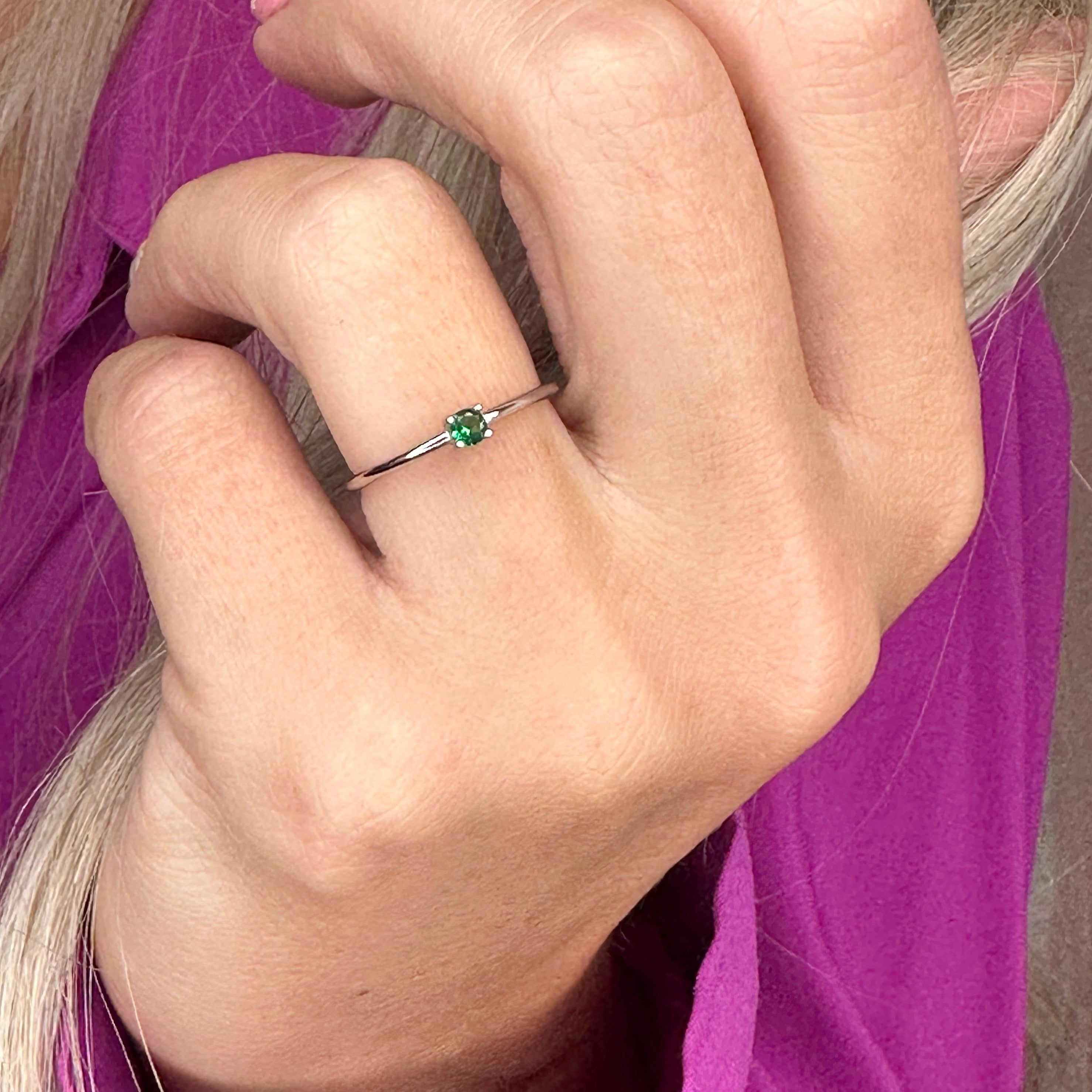 Emerald Round Stackable - Get Ready for Your May Birthday!