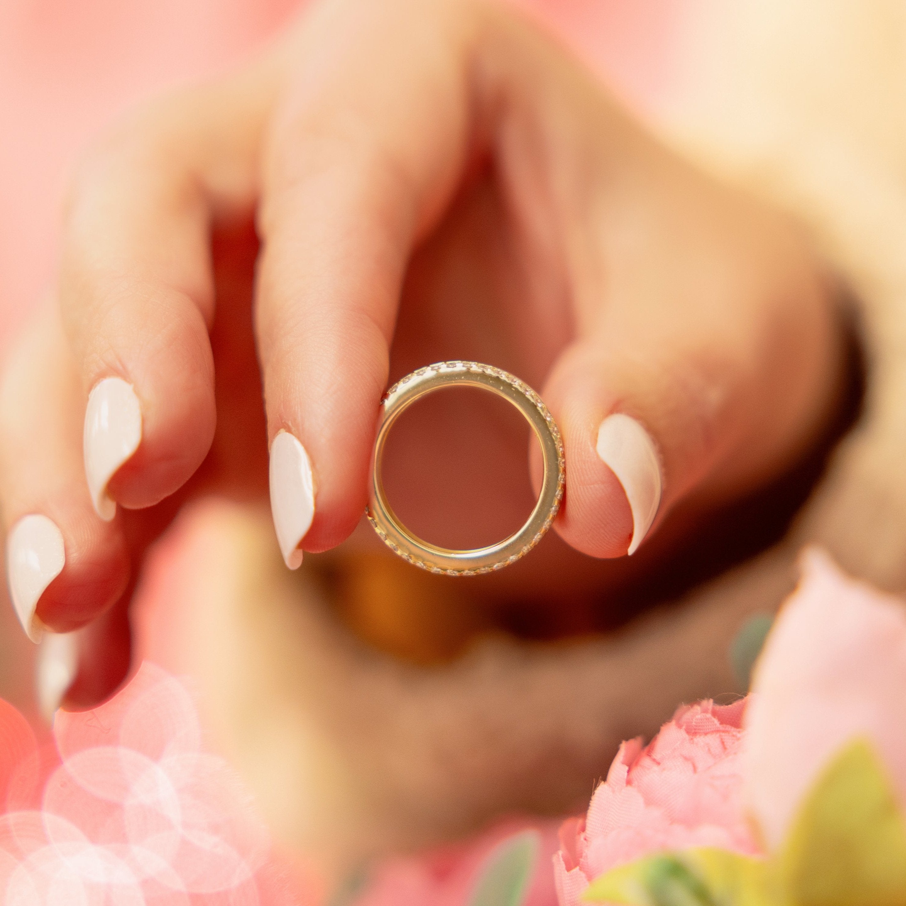 Macey Eternity Ring in Gold - Double the Shine x Infinity