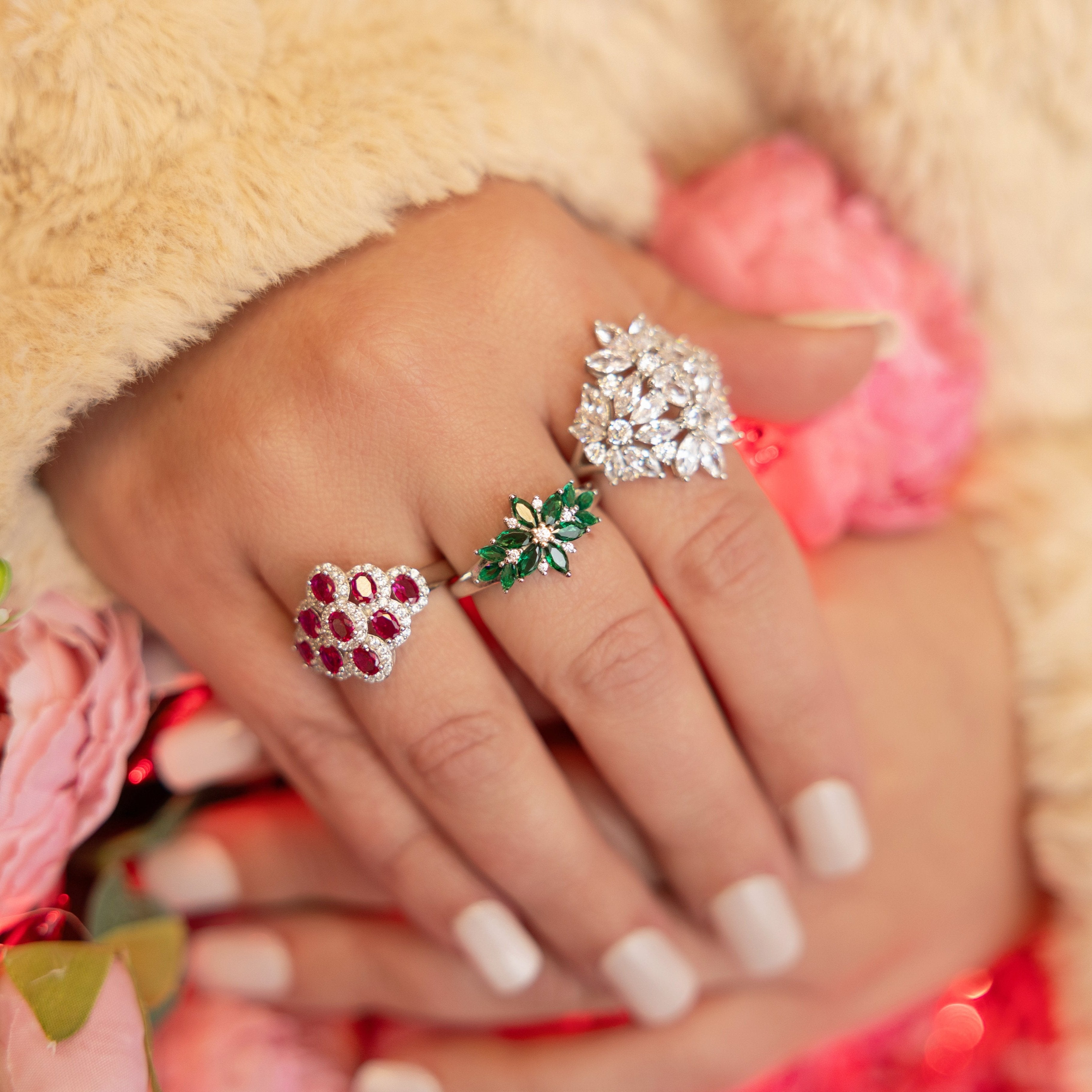 Winter Blossom Cocktail Ring