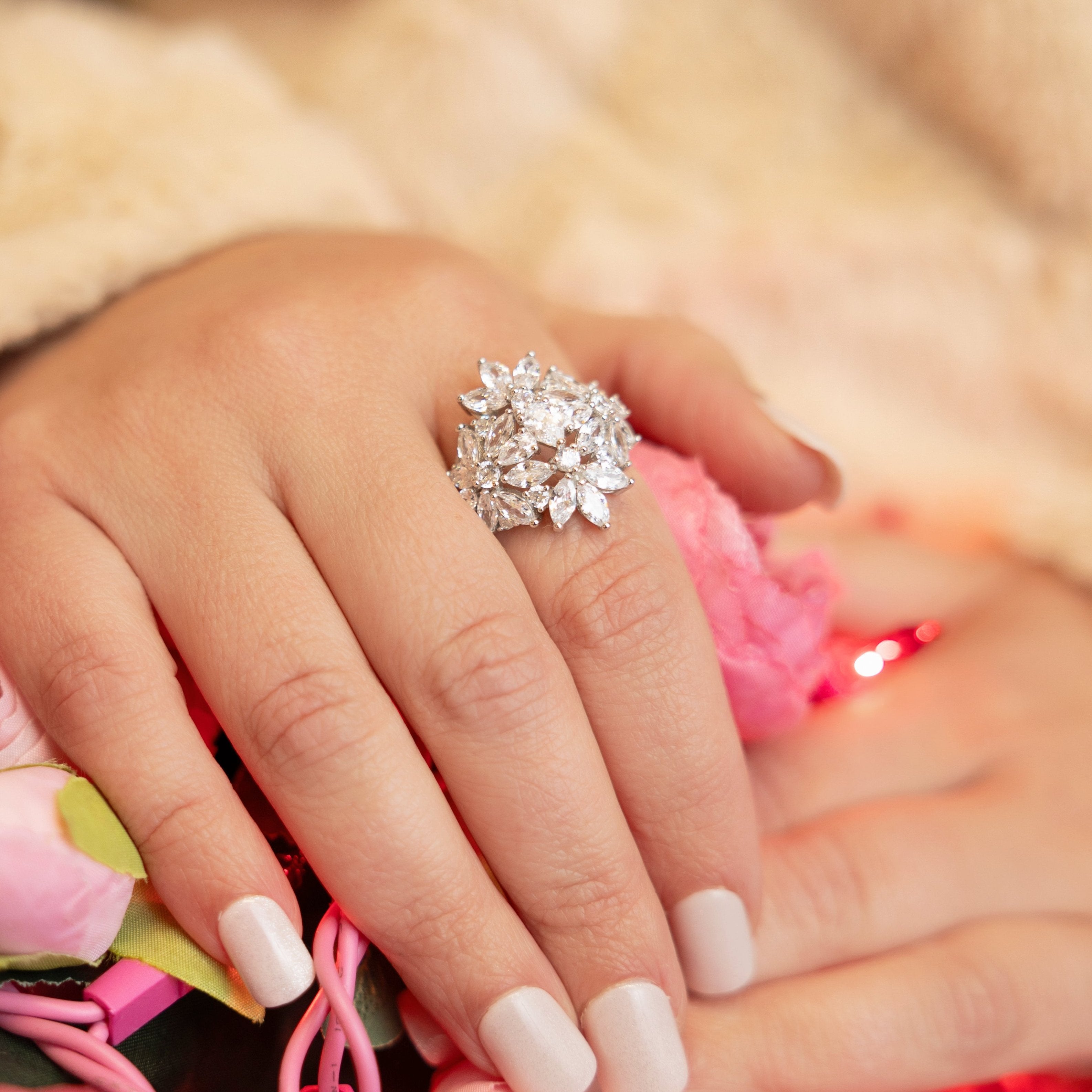 Winter Blossom Cocktail Ring