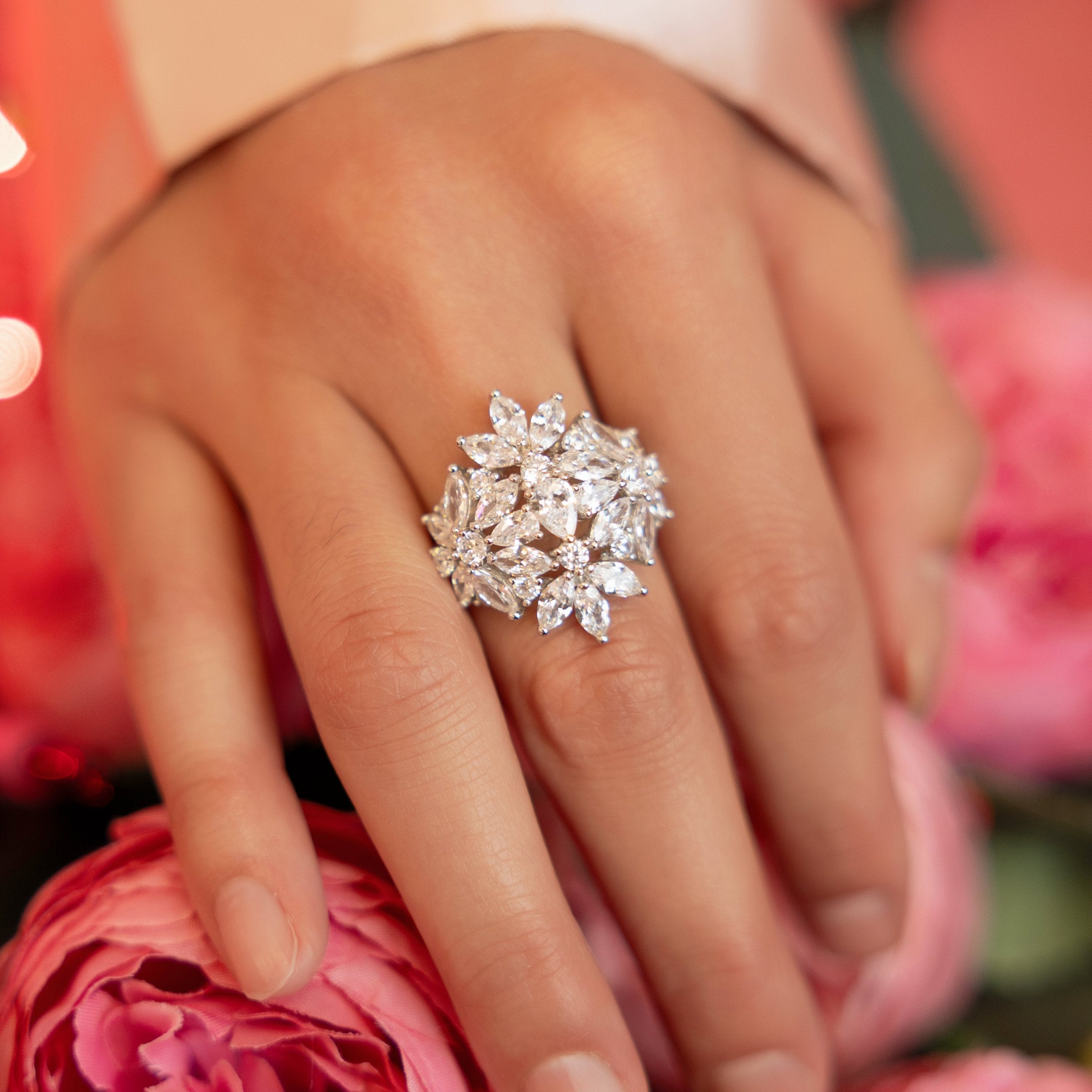 Winter Blossom Cocktail Ring