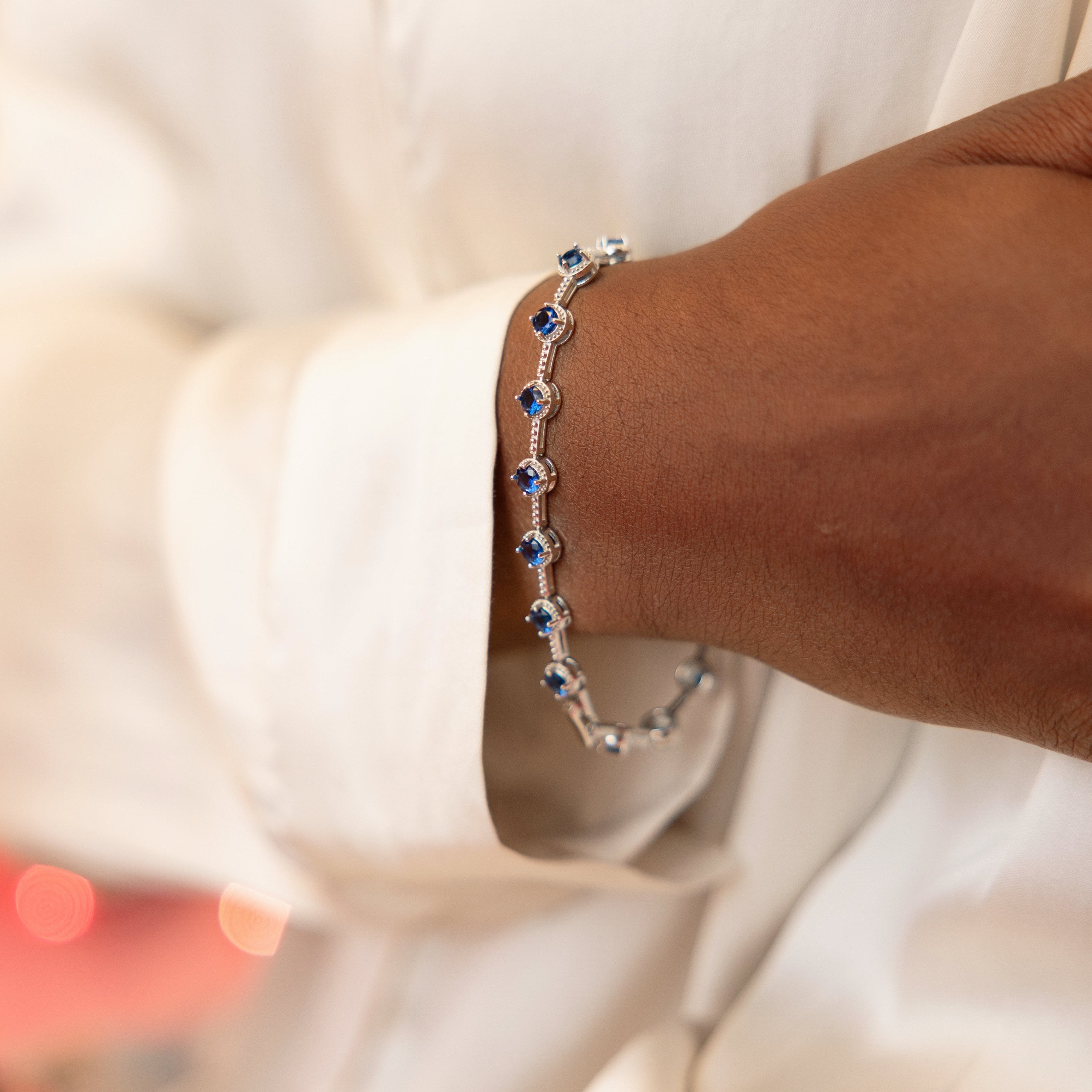 Sapphire Glow Tennis Bracelet - Stunning and Perfect for Everyday Glam