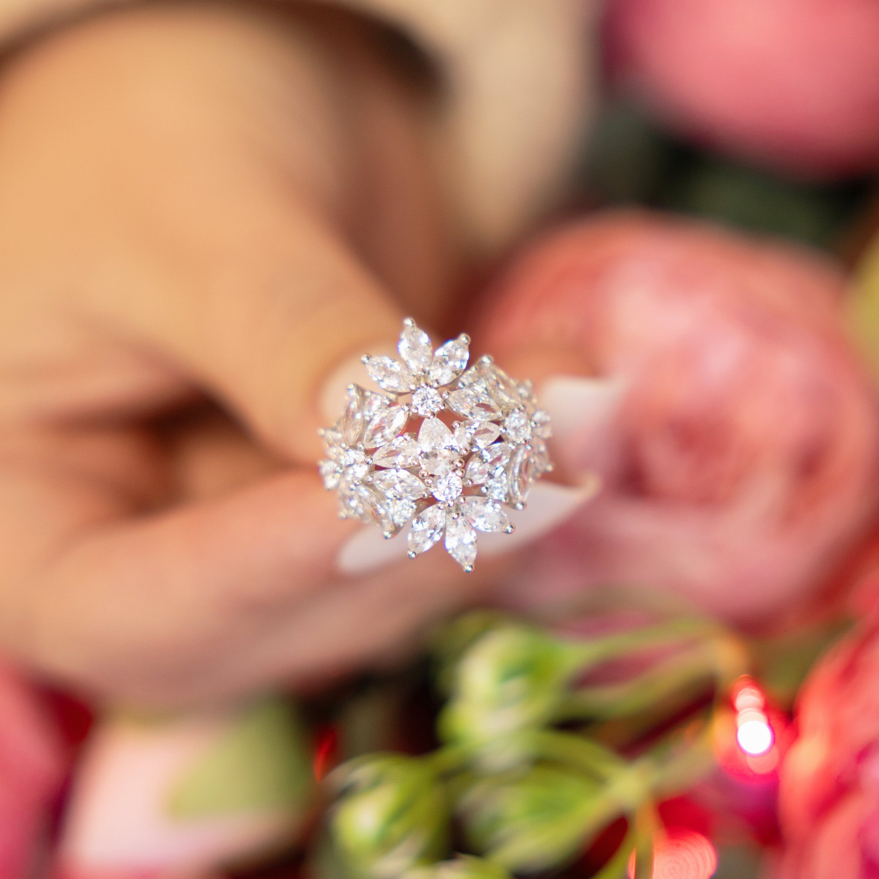 Winter Blossom Cocktail Ring