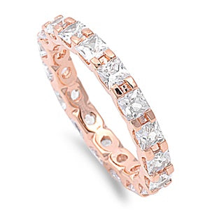 Face height of 3 mm (0.13 inch)
Adorned with Triple A CZ stones in eternity setting
Plated in Rhodium
Available in sizes 4 through 12