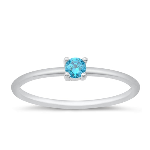 Features a round cut light blue cubic zirconia center stone
Set in certified 925 sterling silver
Plated in Rhodium for long-time shine and durability