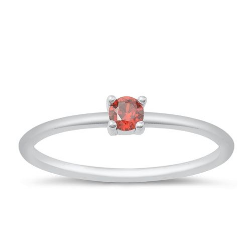 Features a round-cut red cubic zirconia center stone
Set in certified 925 sterling silver
Plated in Rhodium for long-time shine and durability