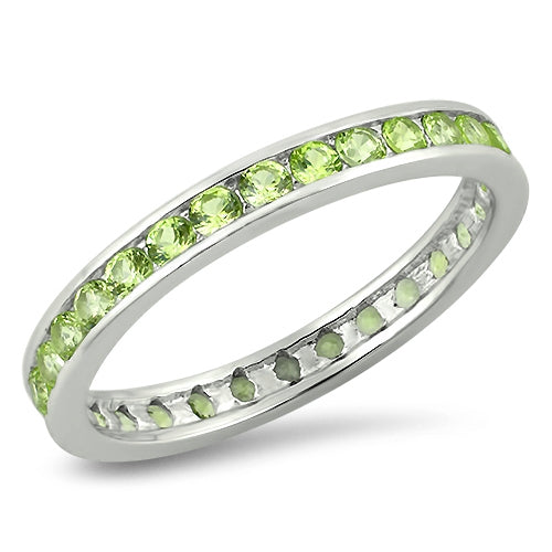 Features a 3mm sterling silver band
Gemstones encircle the entire ring
Plated in Rhodium for long-last shine and protection