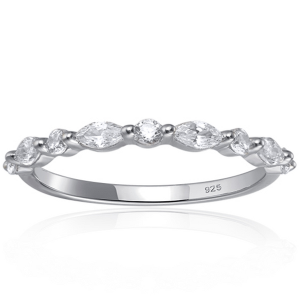 Rosalind Stackable Ring in Silver - Effortlessly Stacks or Stands Alone!