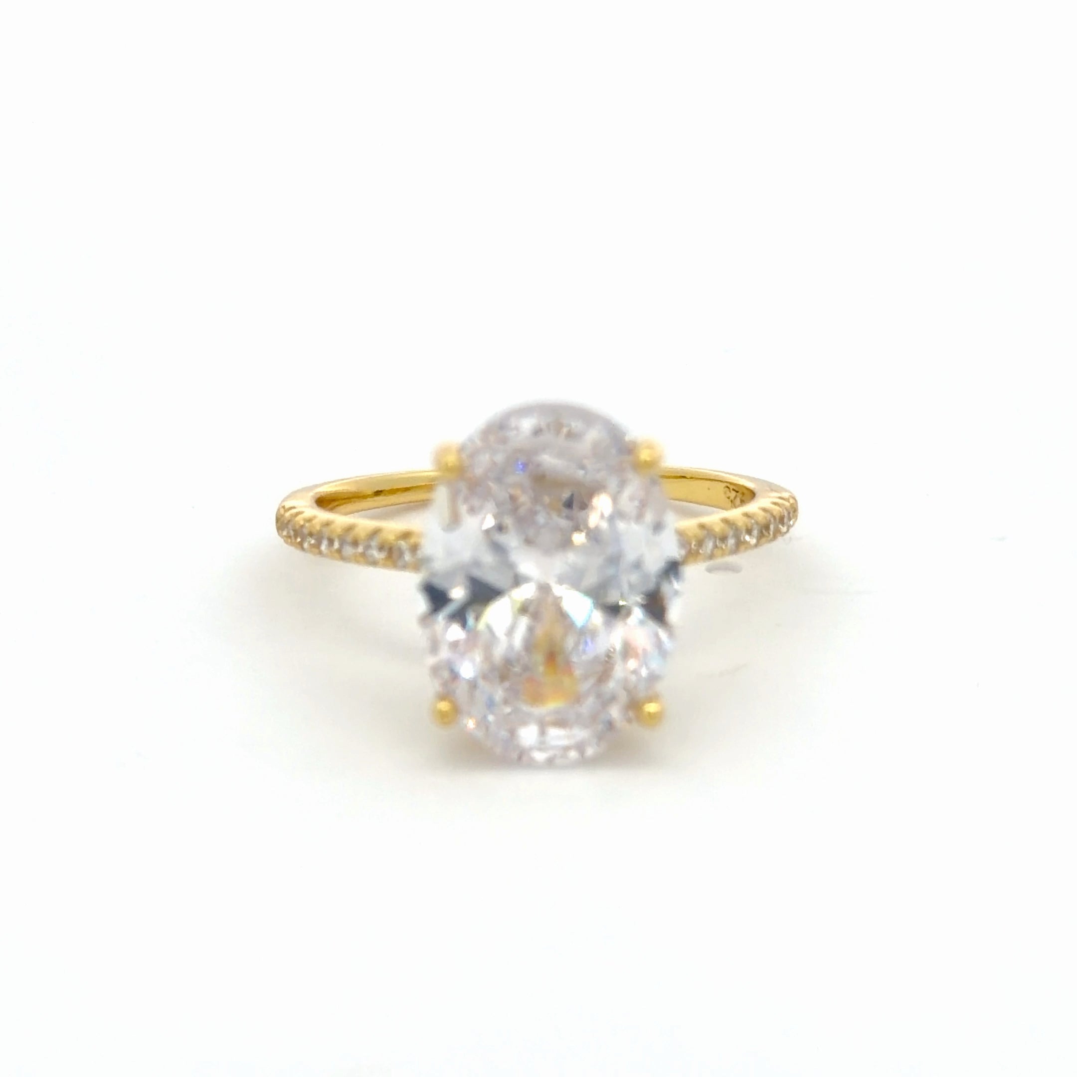 Dolly Five Engagement Ring in Gold - A Starlette Best-Seller with a 4 carat 5A CZ Upgrade