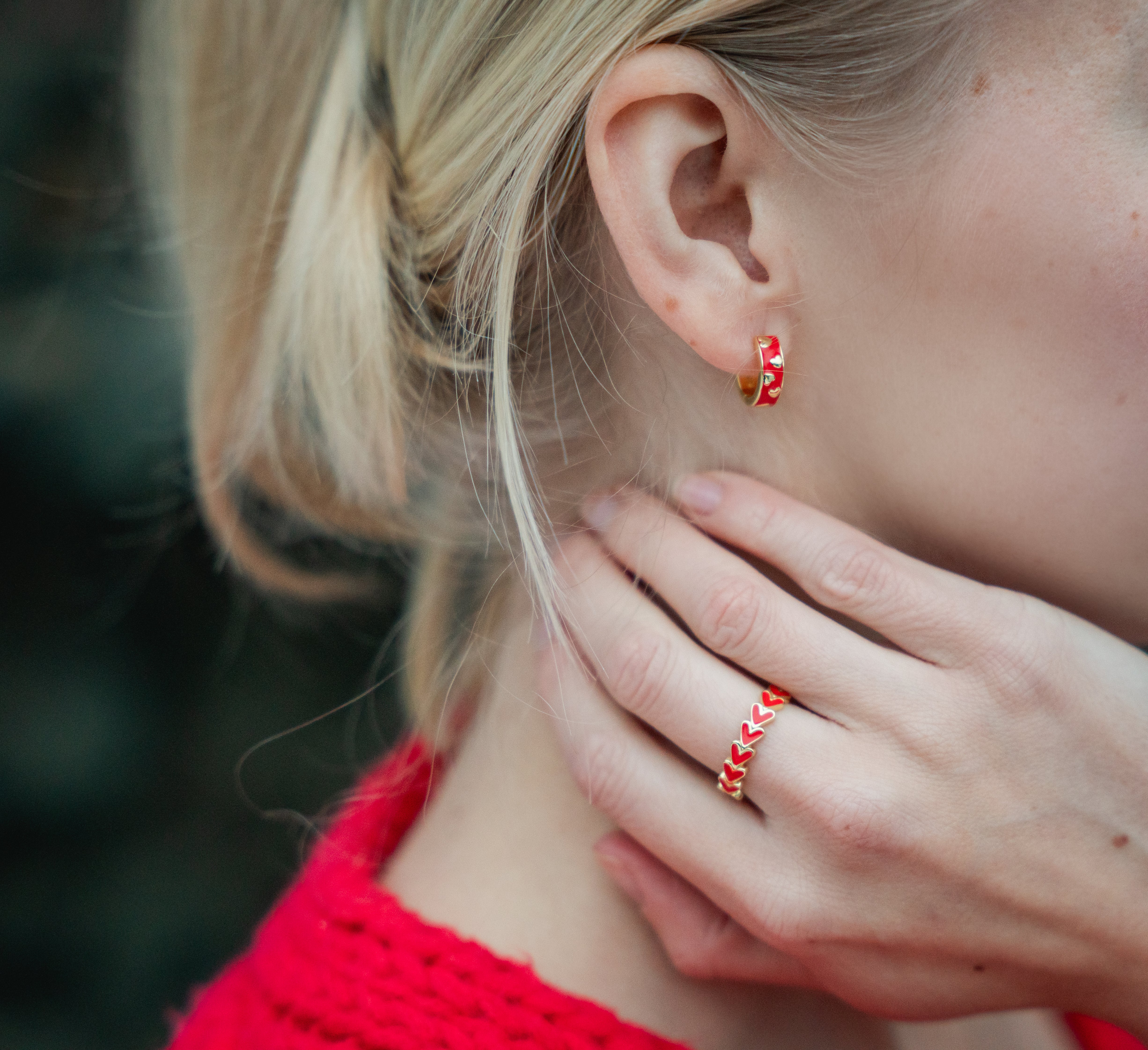 Sweetheart Earrings - Flirty and Fun with a Pop of Red!