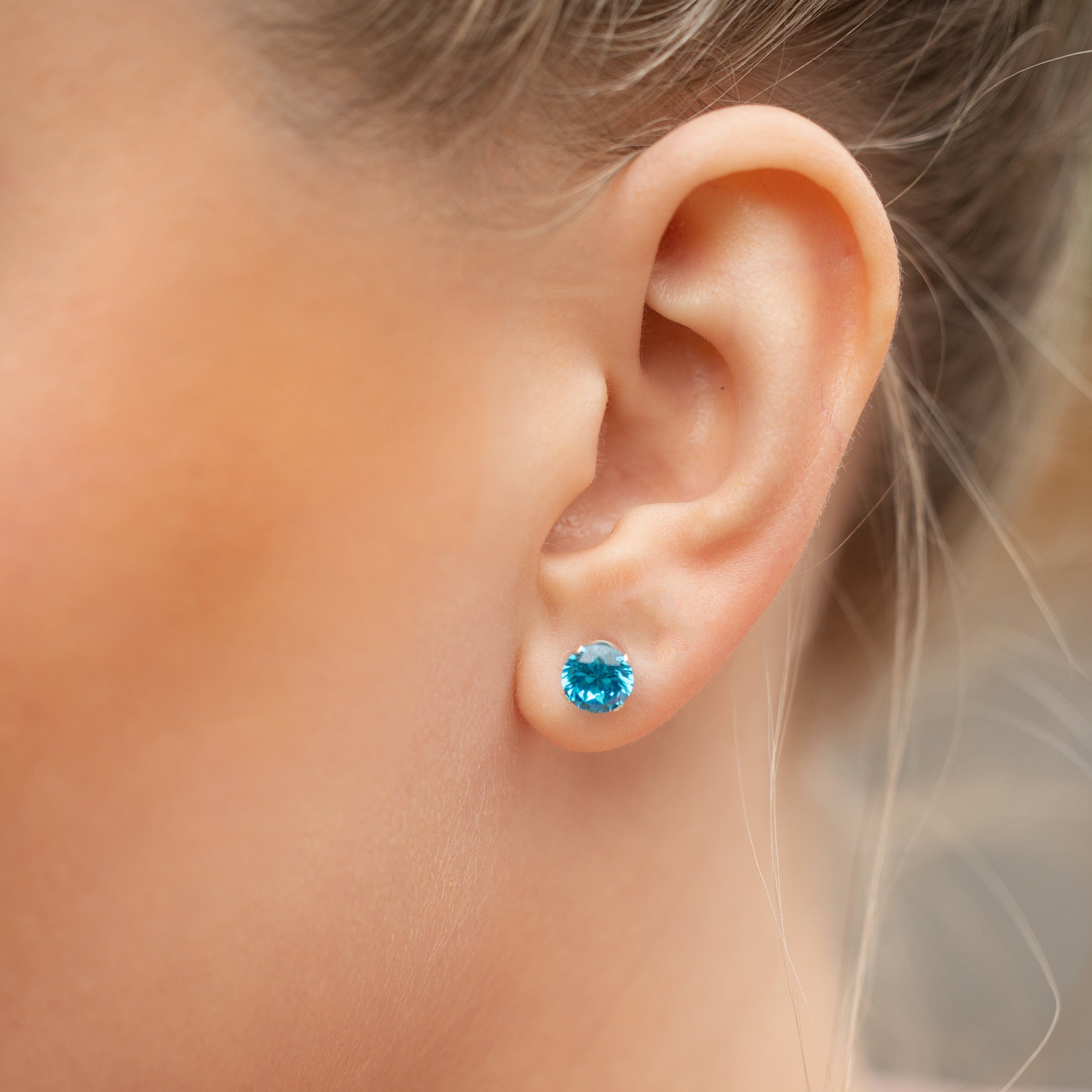 Blue Topaz Birthstone Earrings In Silver - Celebrate Your December Birthday