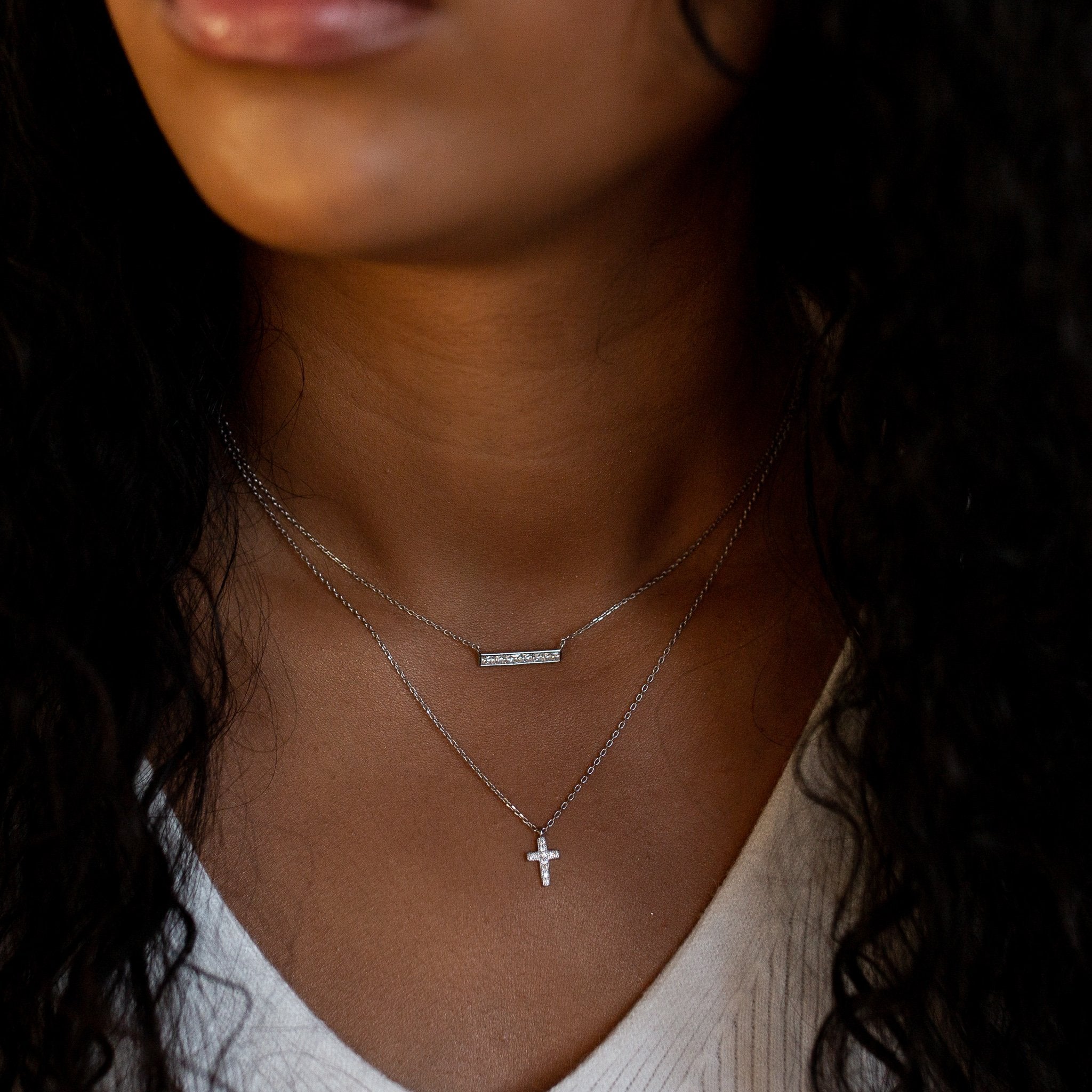 Dainty Cross Necklace in Silver - Perfect Timeless Simplicity