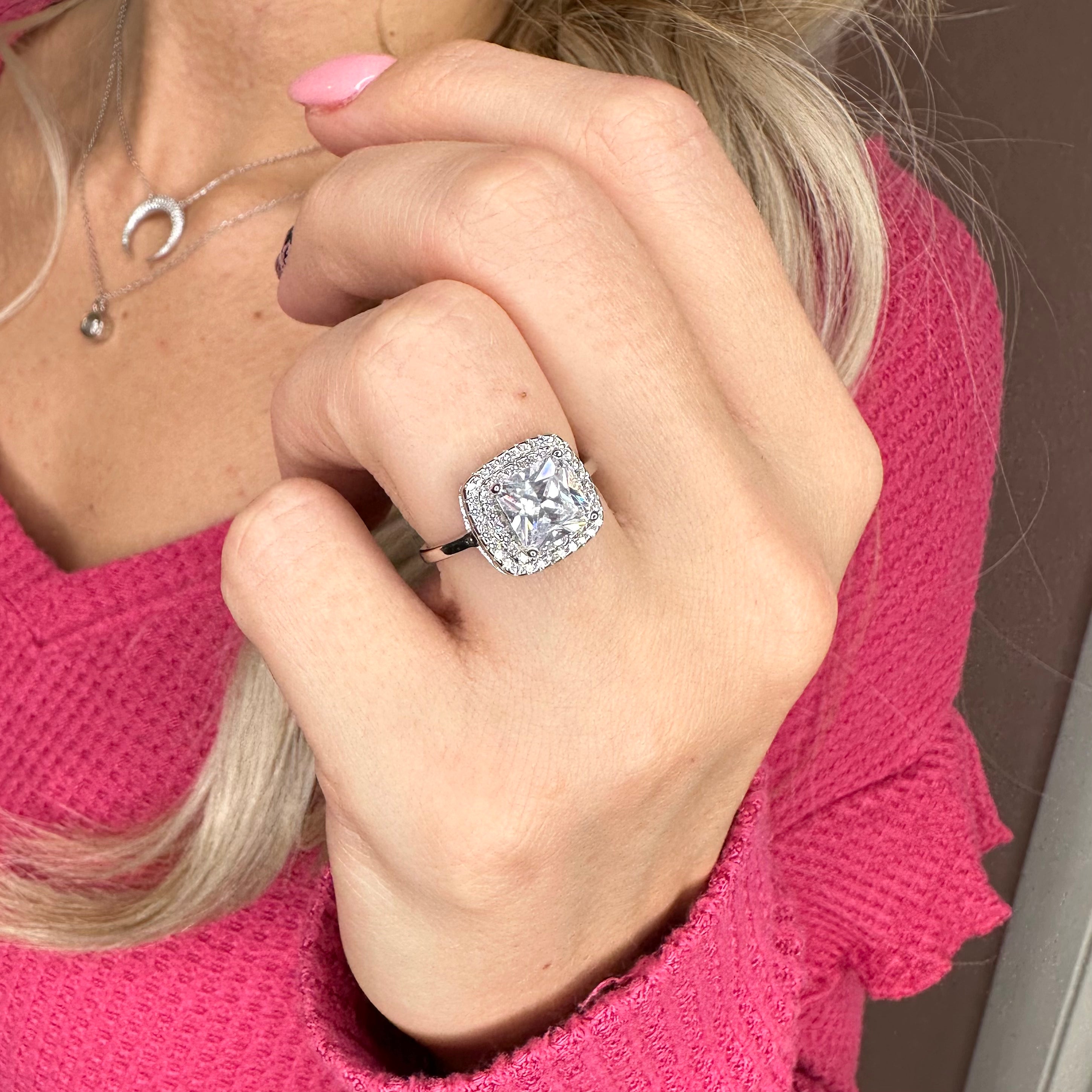 Felicity Engagement Ring in Silver - This Ring has the Bling!