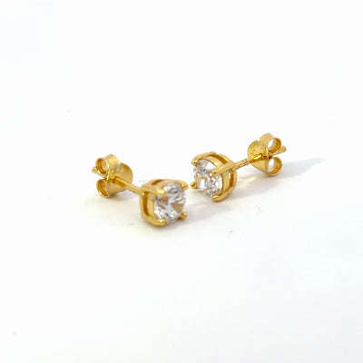 Brilliant Round Studs, Finished in 18K Gold