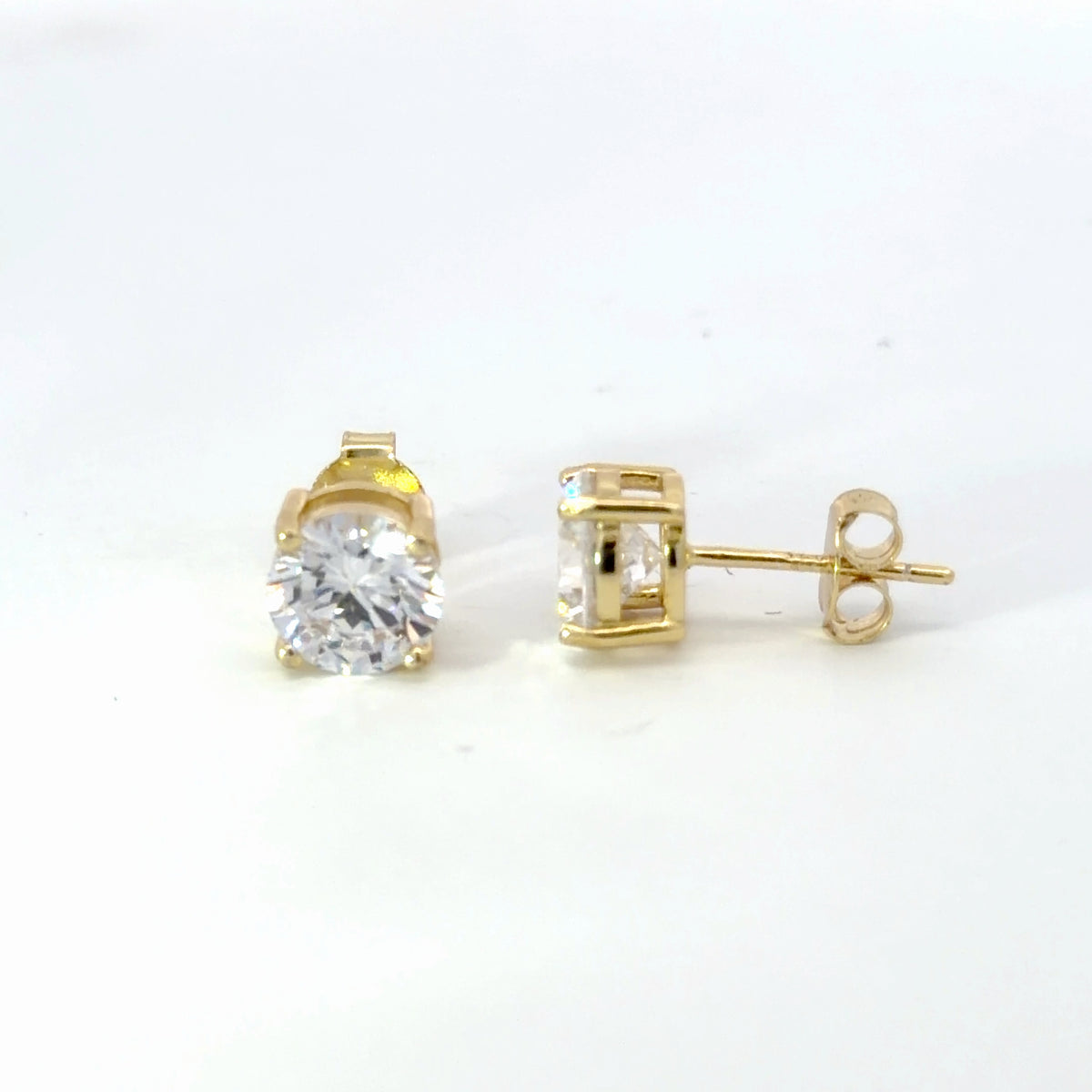 Sonara 7mm Brilliant Stud Earrings Finished in Gold