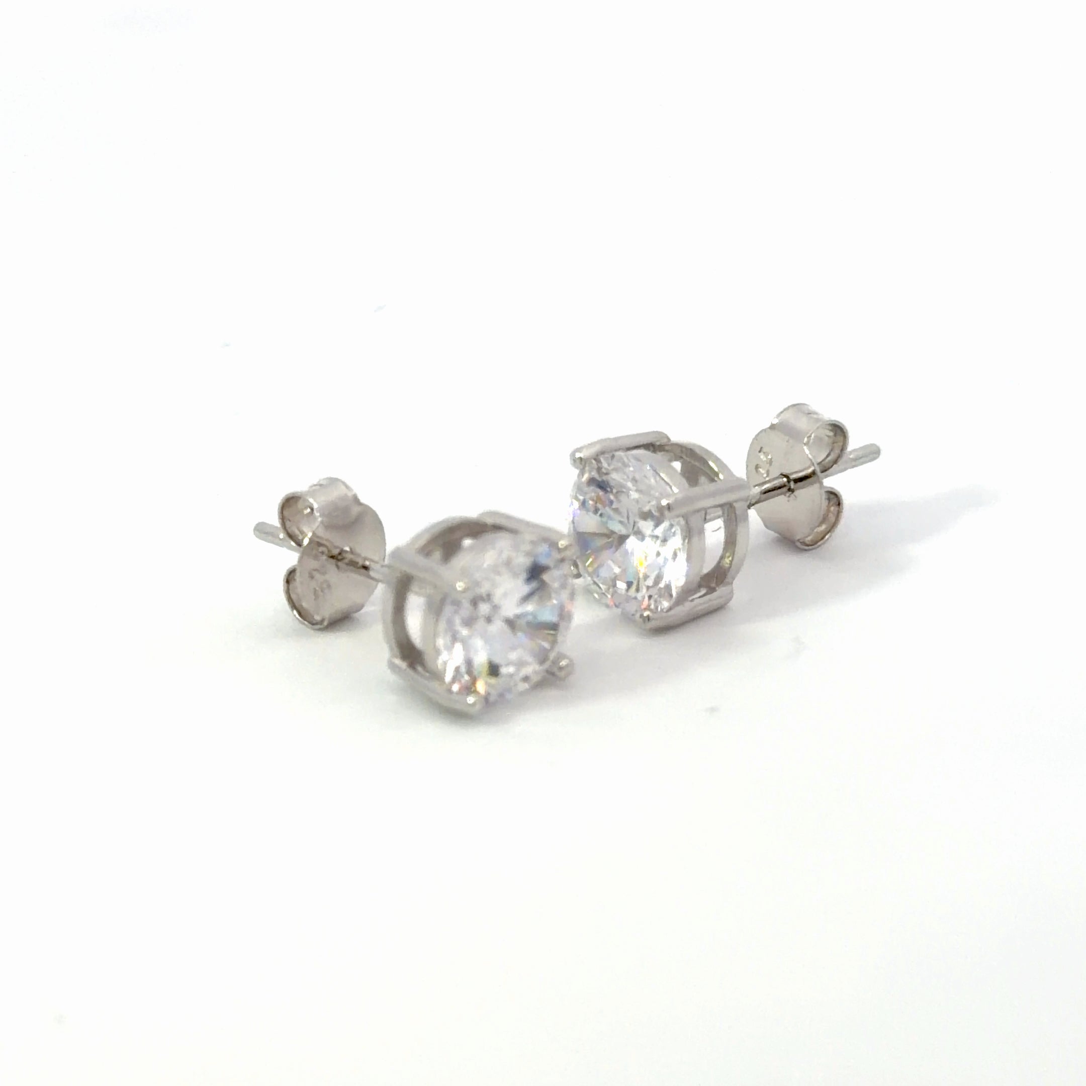 7mm Brilliant Stud Earrings Finished in Rhodium