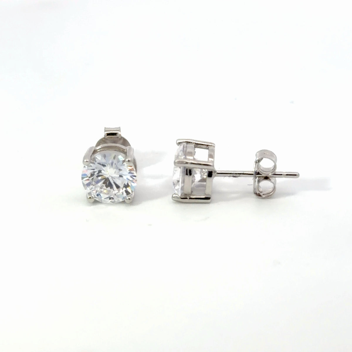 Sonara 7mm Brilliant Stud Earrings Finished in Rhodium